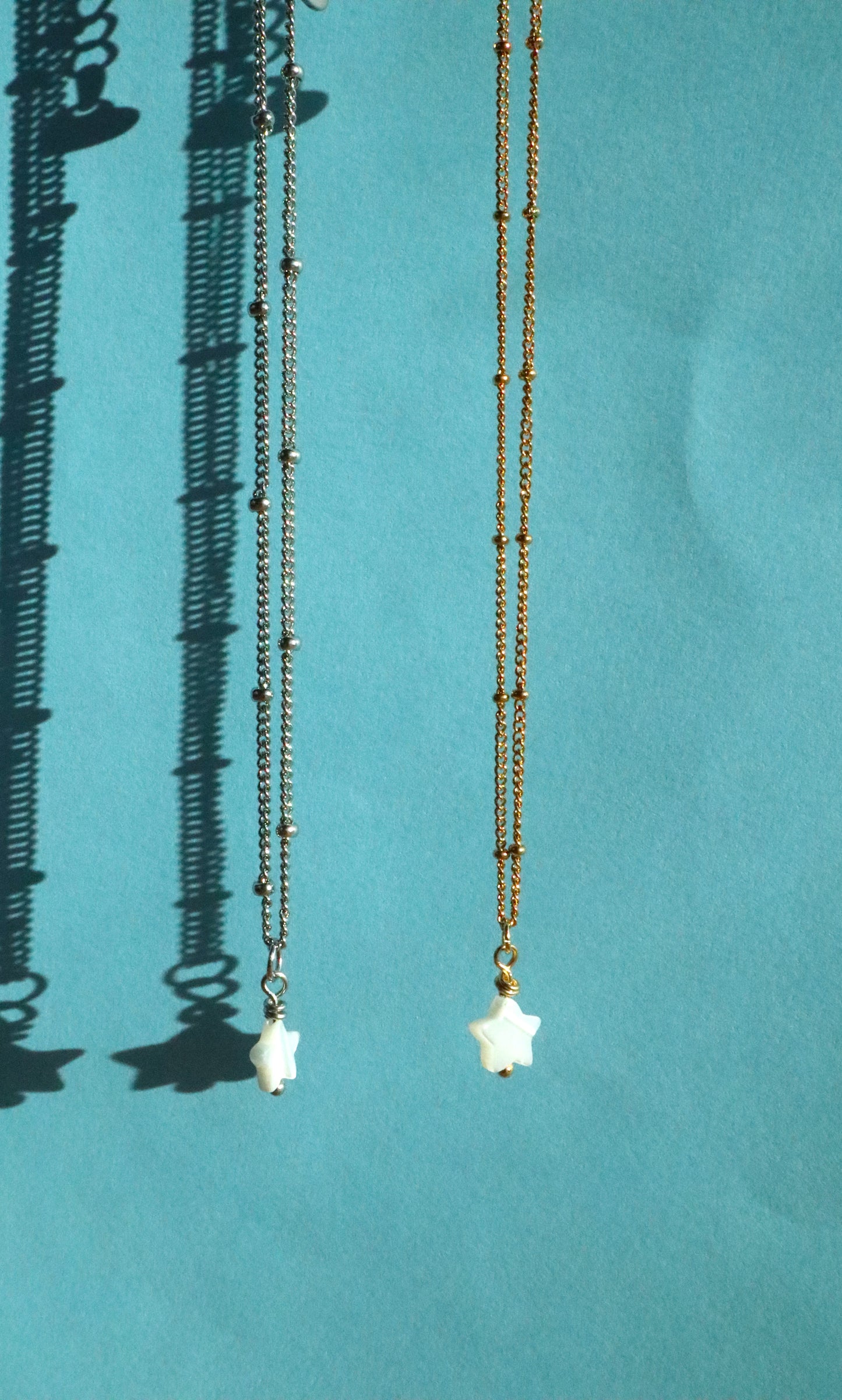 Stainless Steel Mother Of Pearl Star Necklace