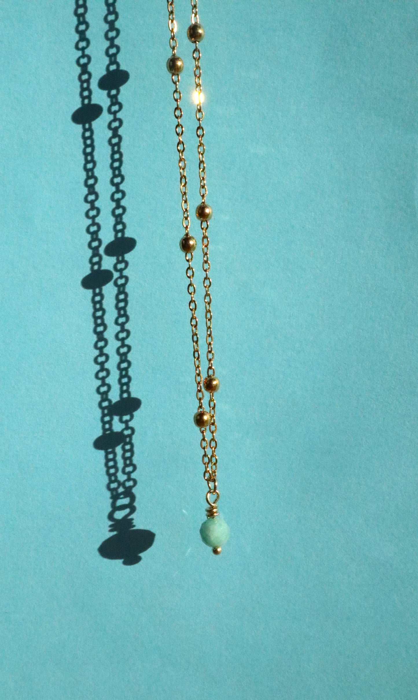 Stainless Steel Amazonite Pendant Necklace