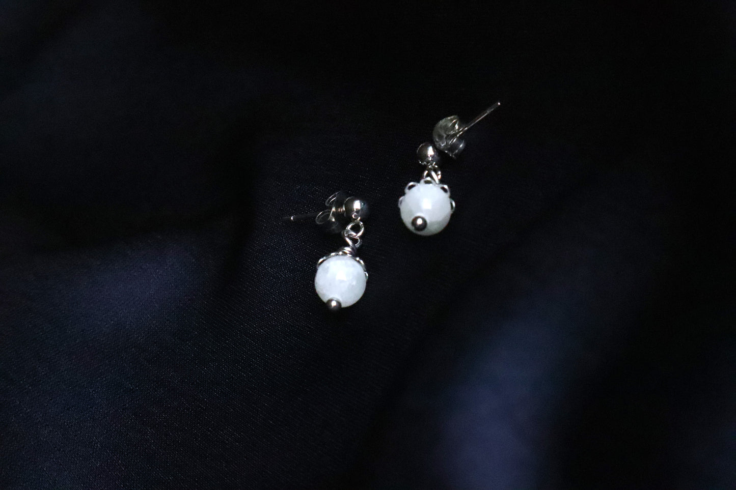 Stainless Steel Selenite Earrings