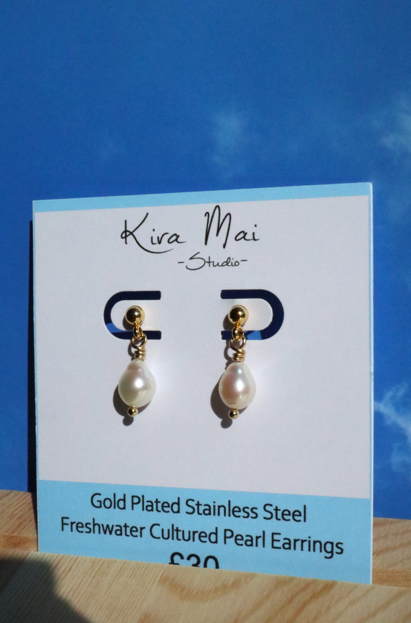 Stainless Steel Large Pearl Post Earrings