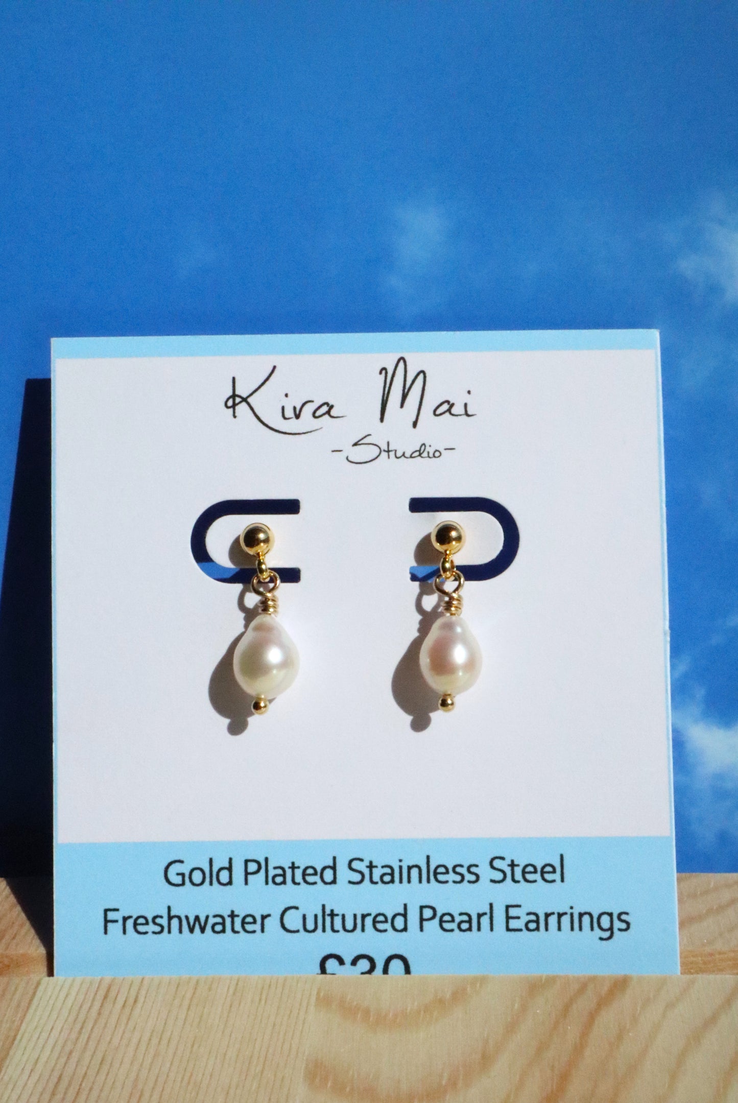 Stainless Steel Large Pearl Post Earrings