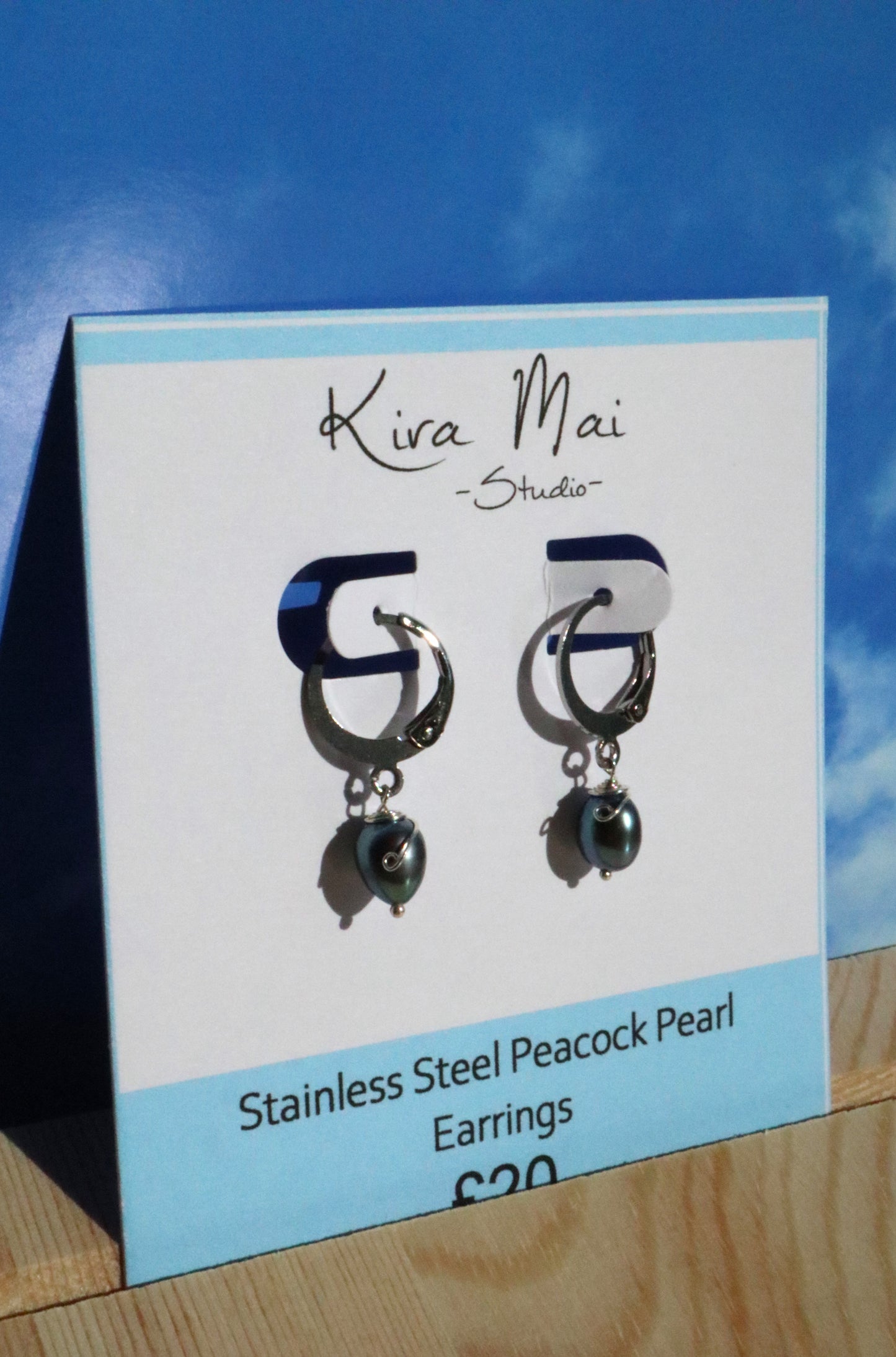 Stainless Steel Peacock Pearl Earrings