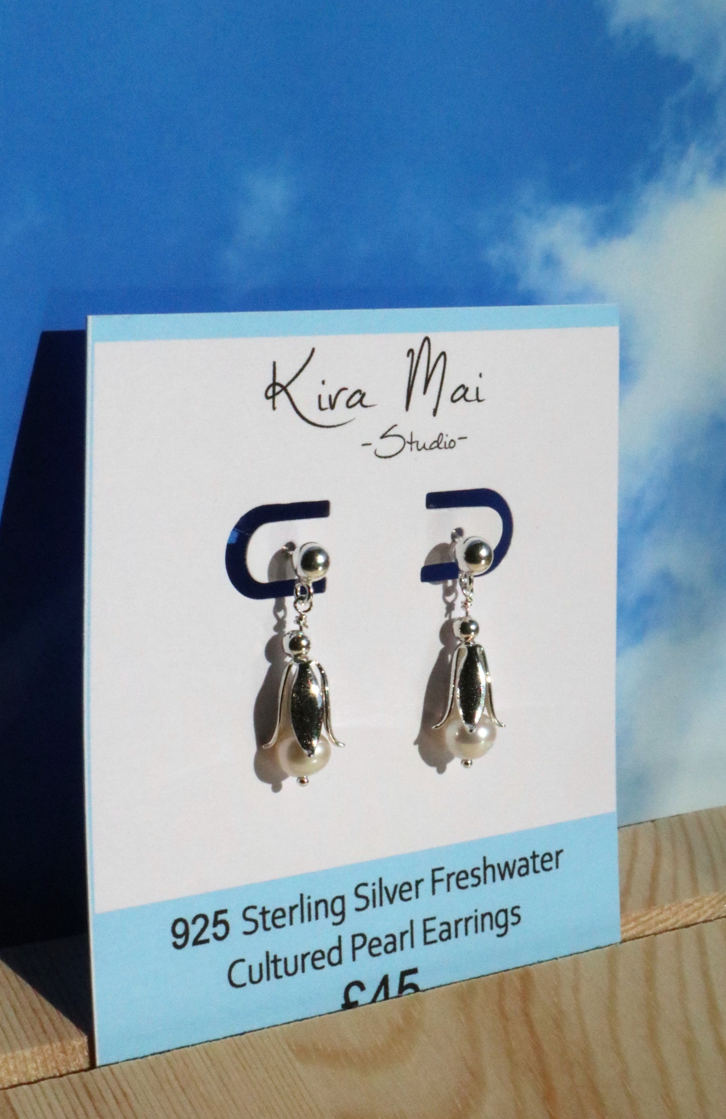 925 Sterling Silver Snow Drop Pearl Earrings