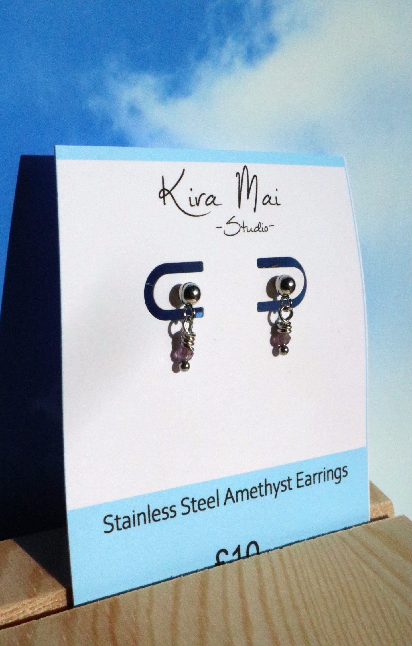 Stainless Steel Dainty Gemstone Earrings