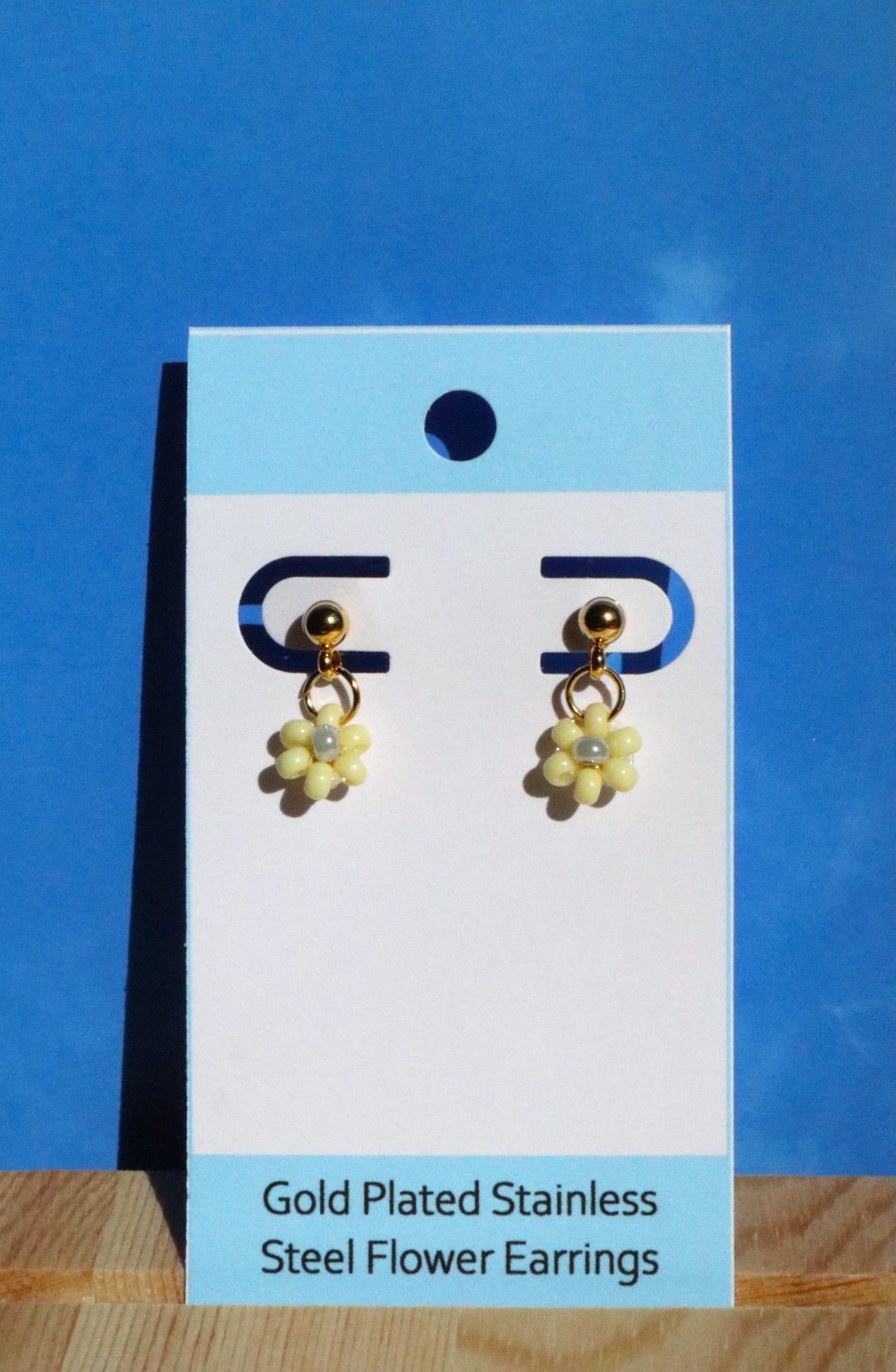 Gold Plated Stainless Steel Post Flower Earrings