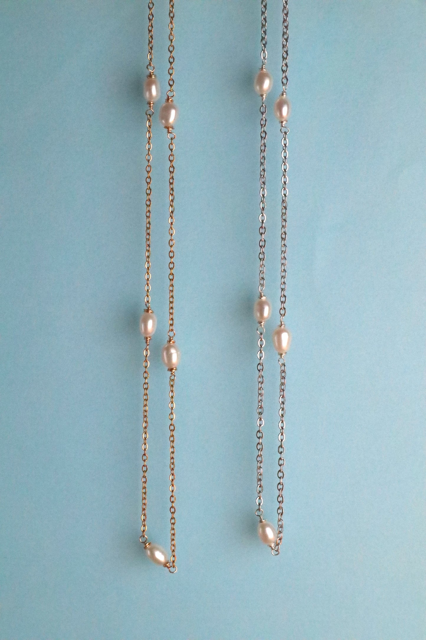Stainless Steel Multi Pearl Necklace