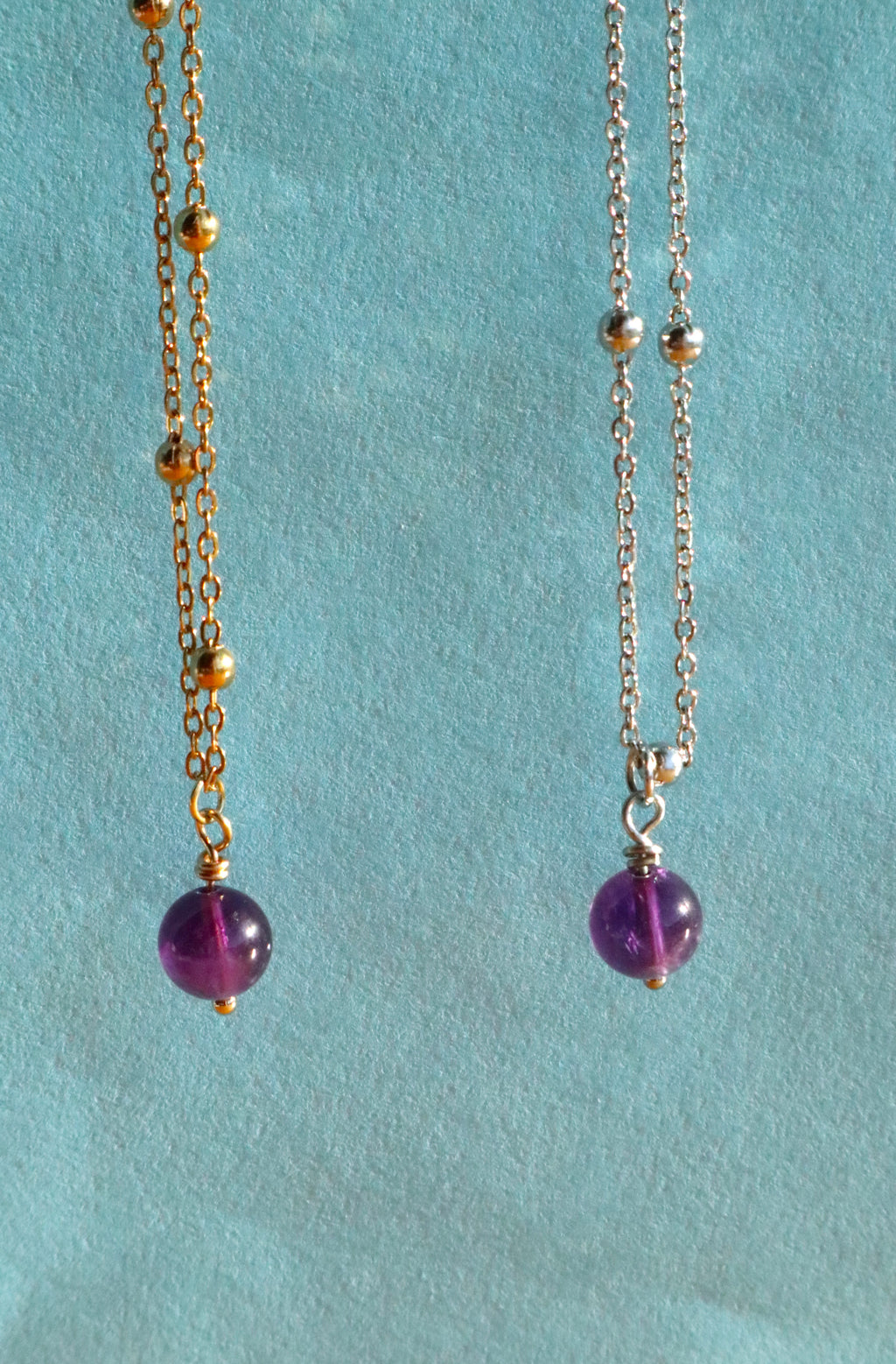 Stainless Steel Amethyst Pendant Necklace