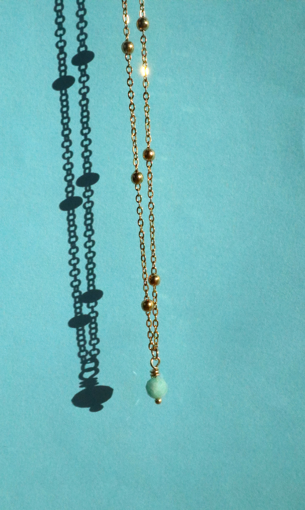 Stainless Steel Amazonite Pendant Necklace