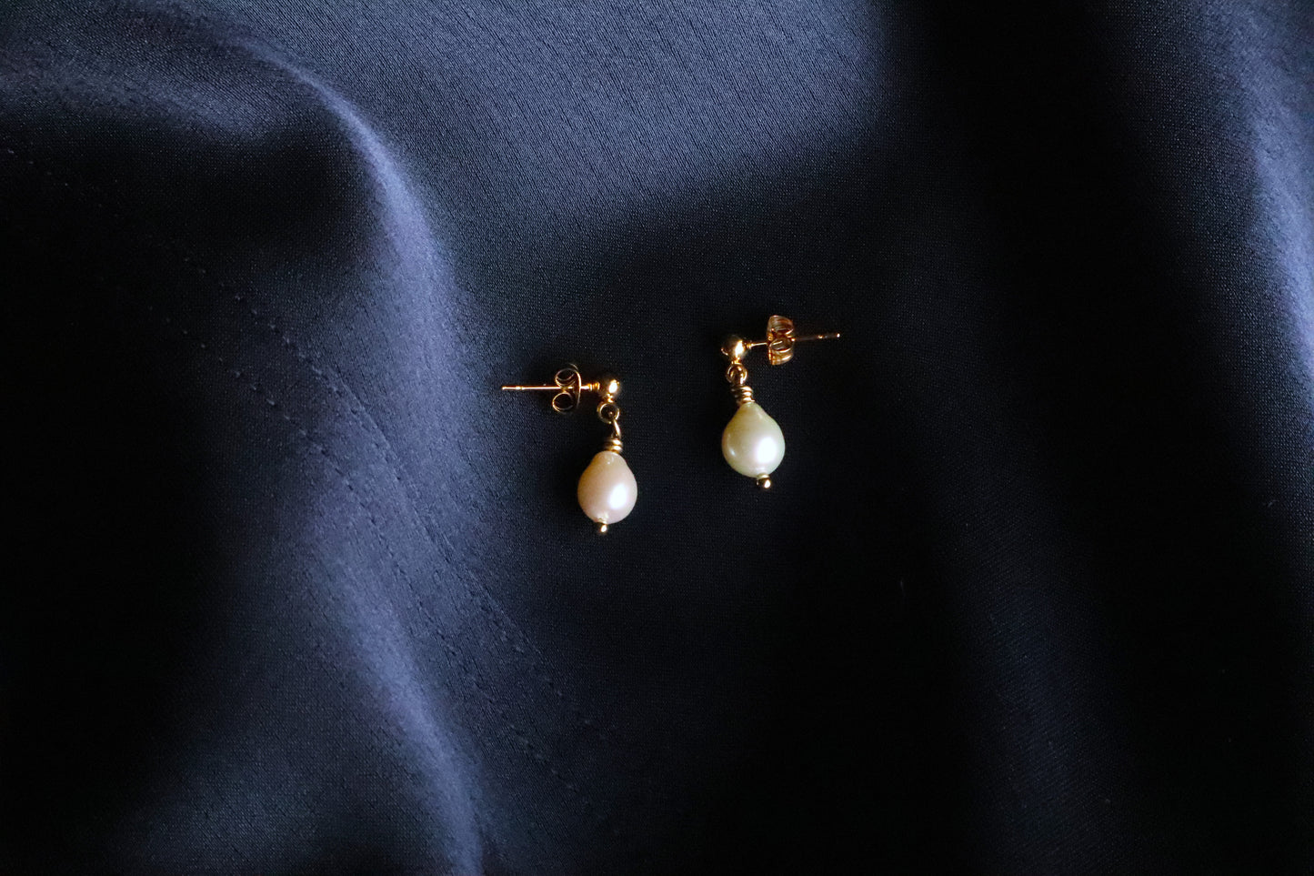 Gold Plated Stainless Steel Large Pearl Earrings