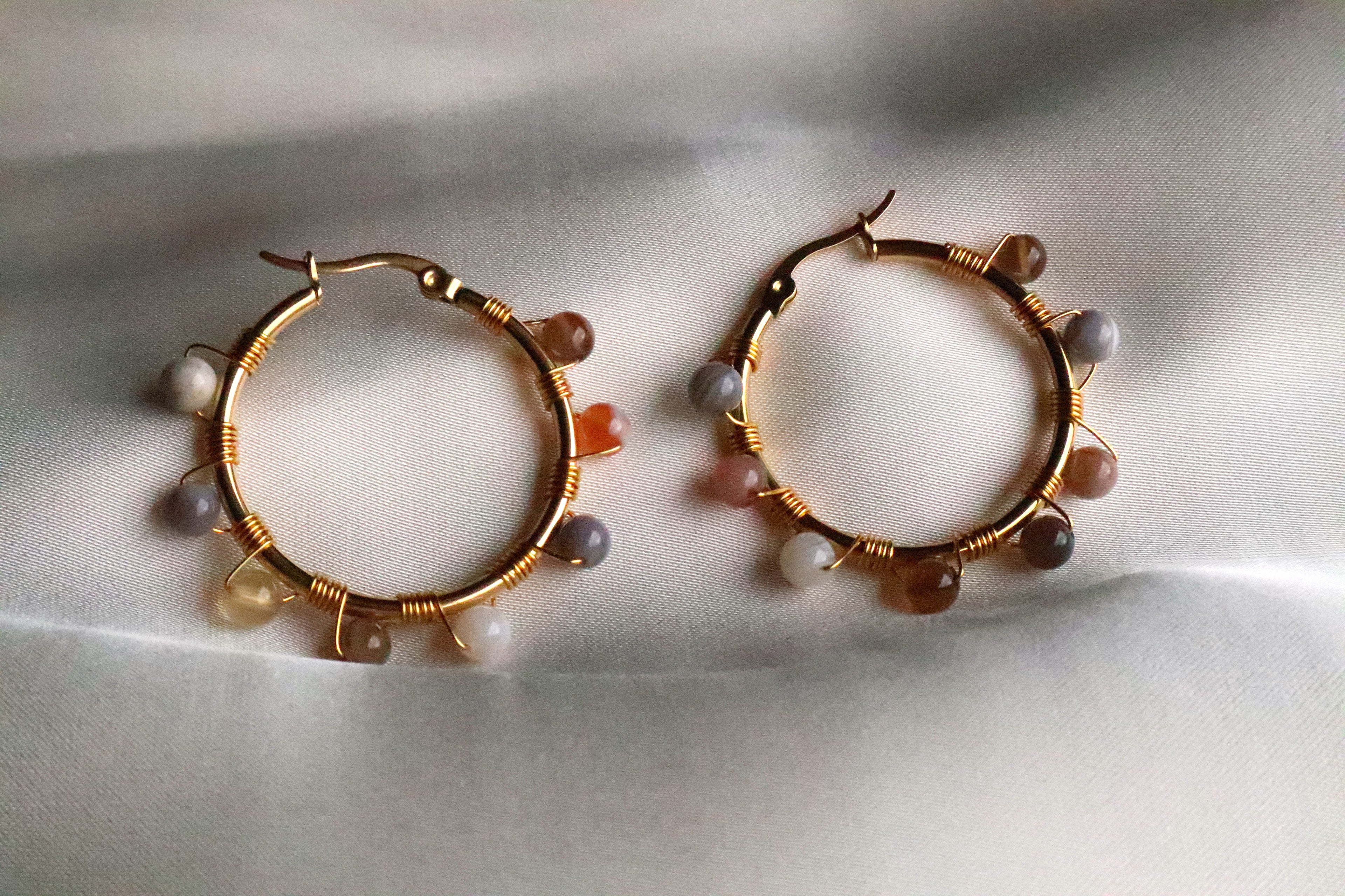 Botswana Agate Hoops