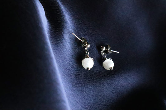 Stainless Steel Selenite Earrings