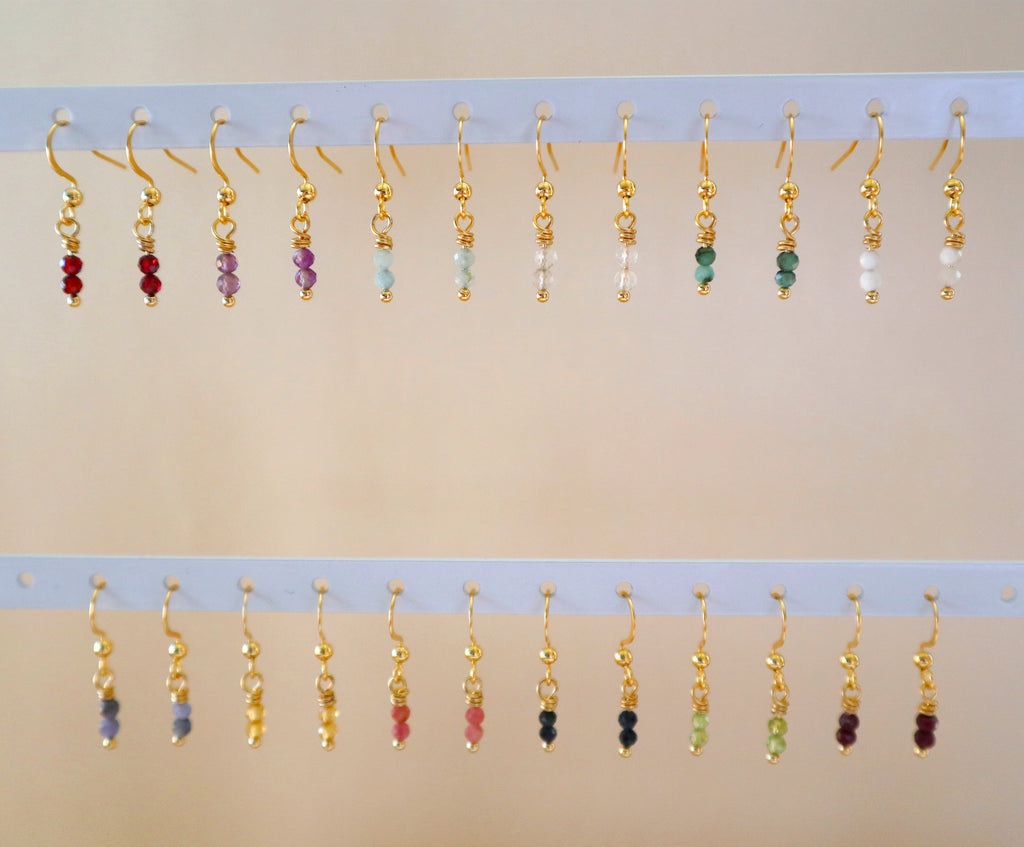 Gold Plated Stainless Steel Birthstone Earrings