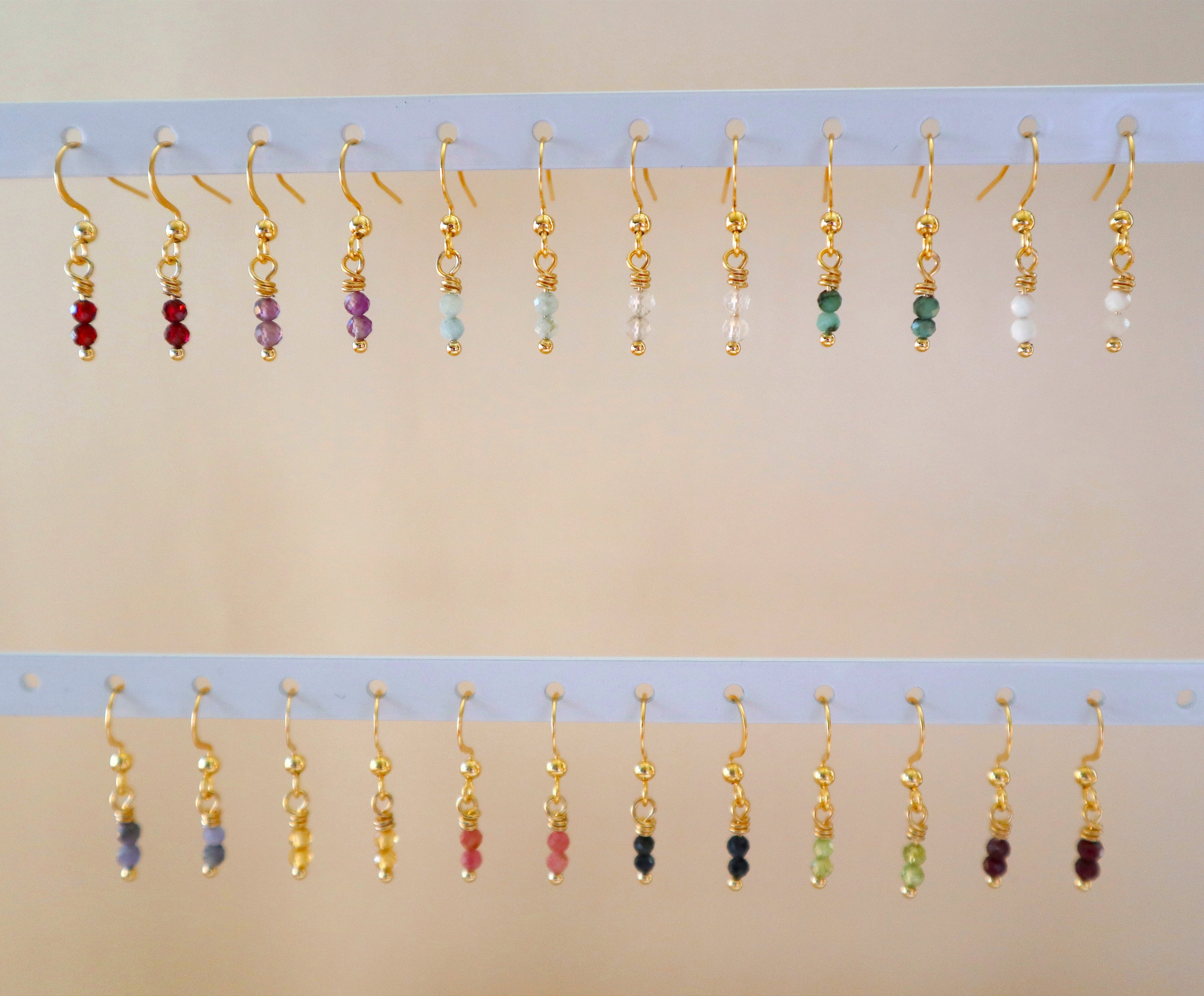 Gold Plated Stainless Steel Birthstone Earrings
