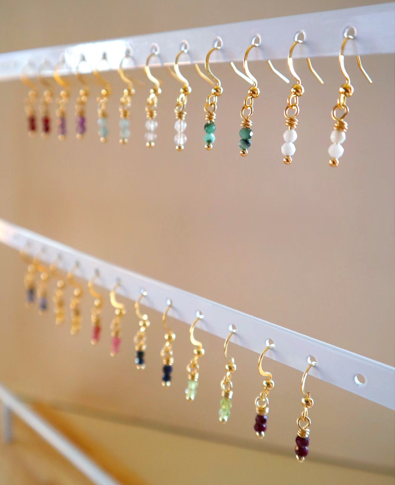 Gold Plated Stainless Steel Birthstone Earrings