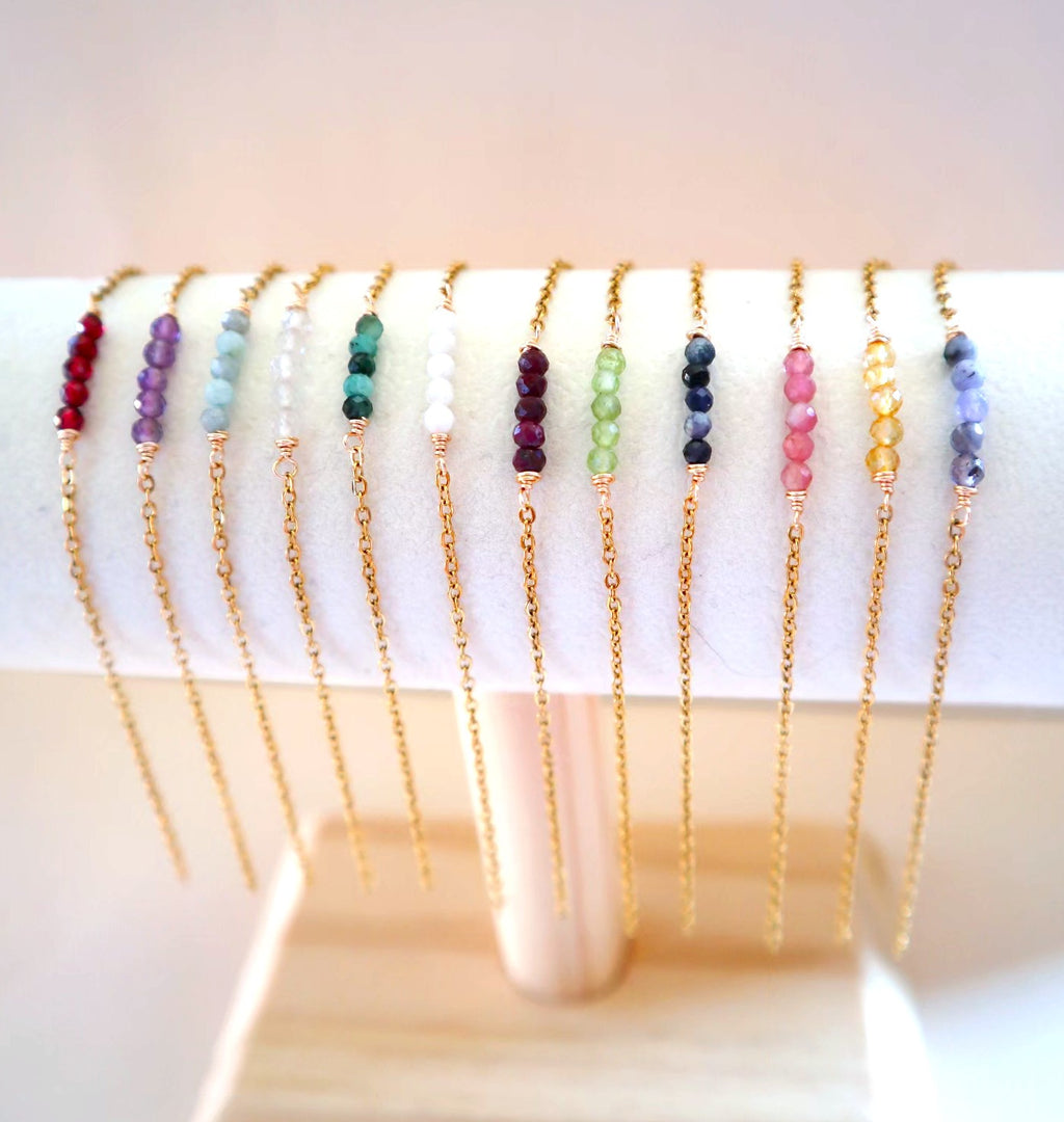 18K Gold Plated Stainless Steel Birthstone Bracelet