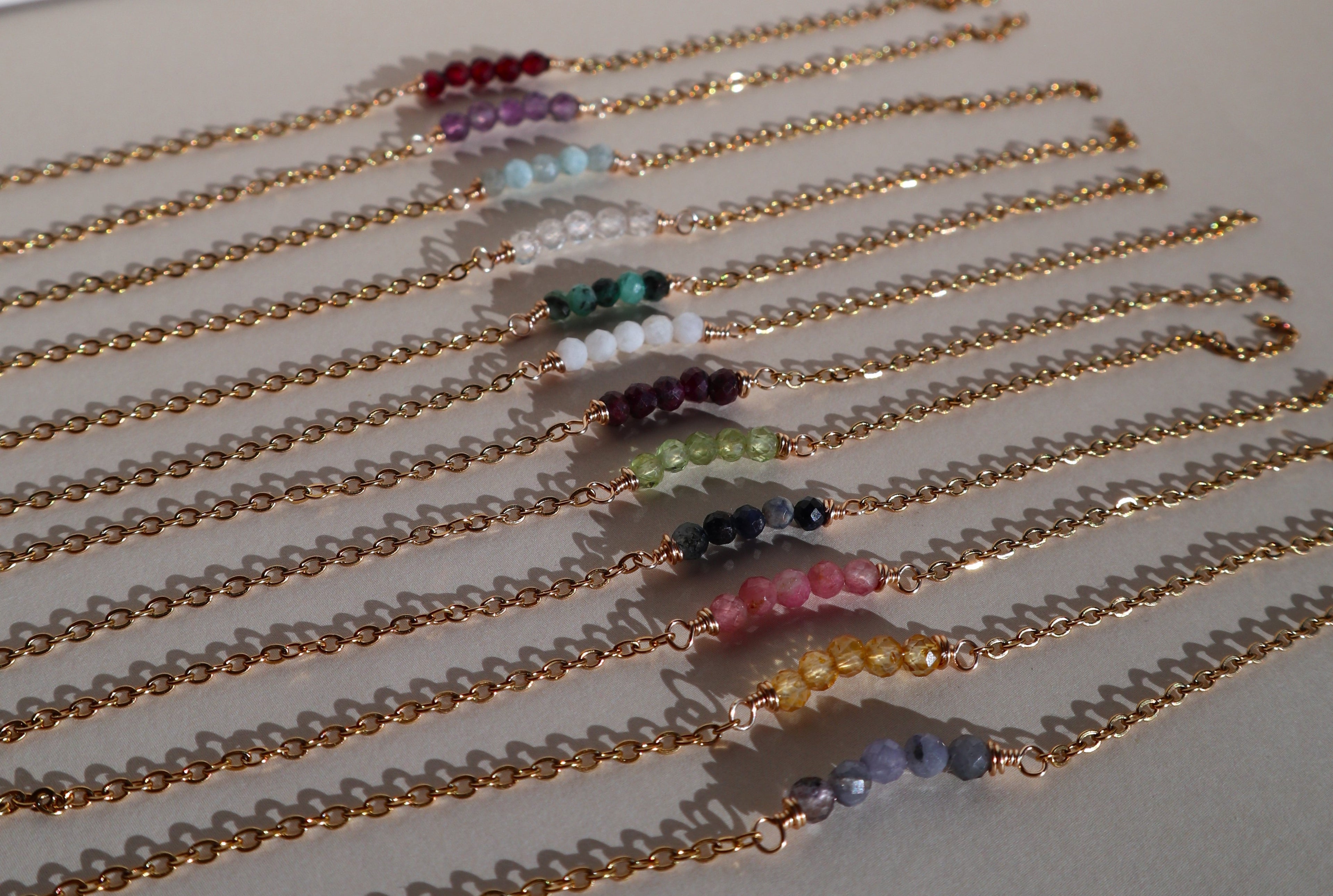 18K Gold Plated Stainless Steel Birthstone Bracelet