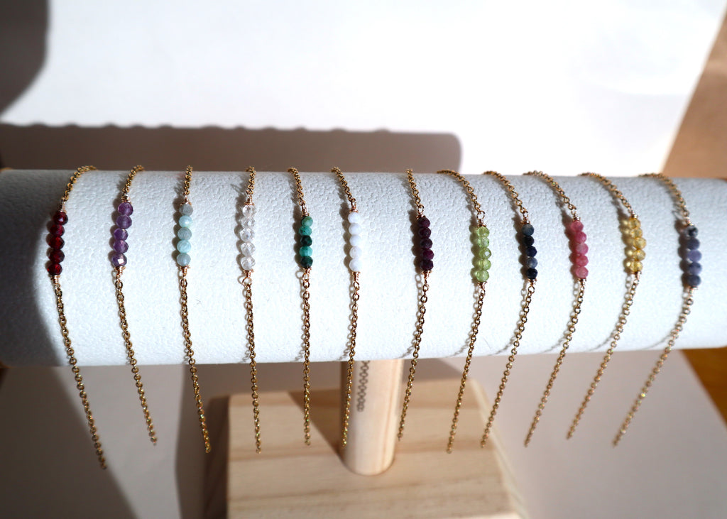 18K Gold Plated Stainless Steel Birthstone Bracelet