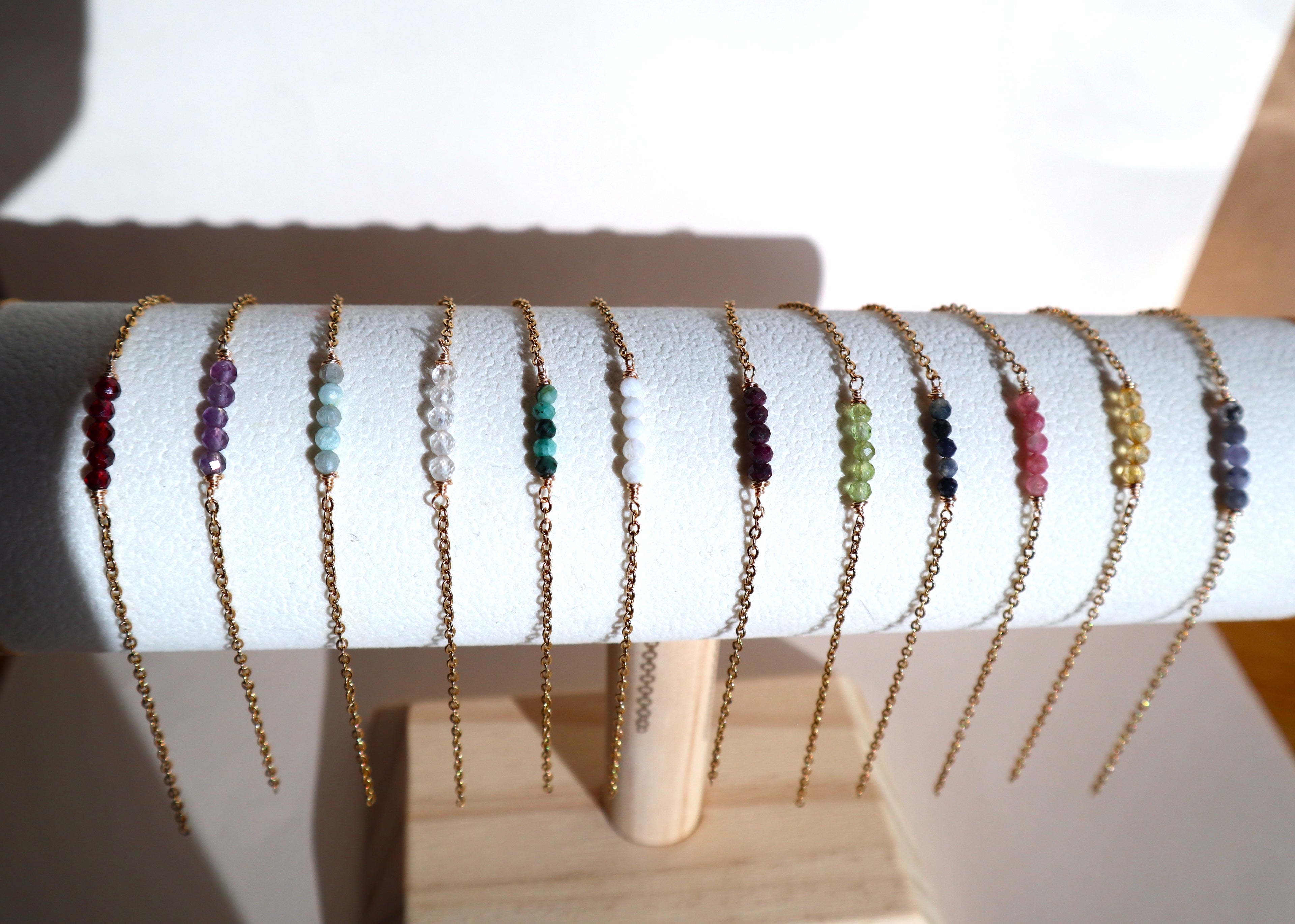 18K Gold Plated Stainless Steel Birthstone Bracelet