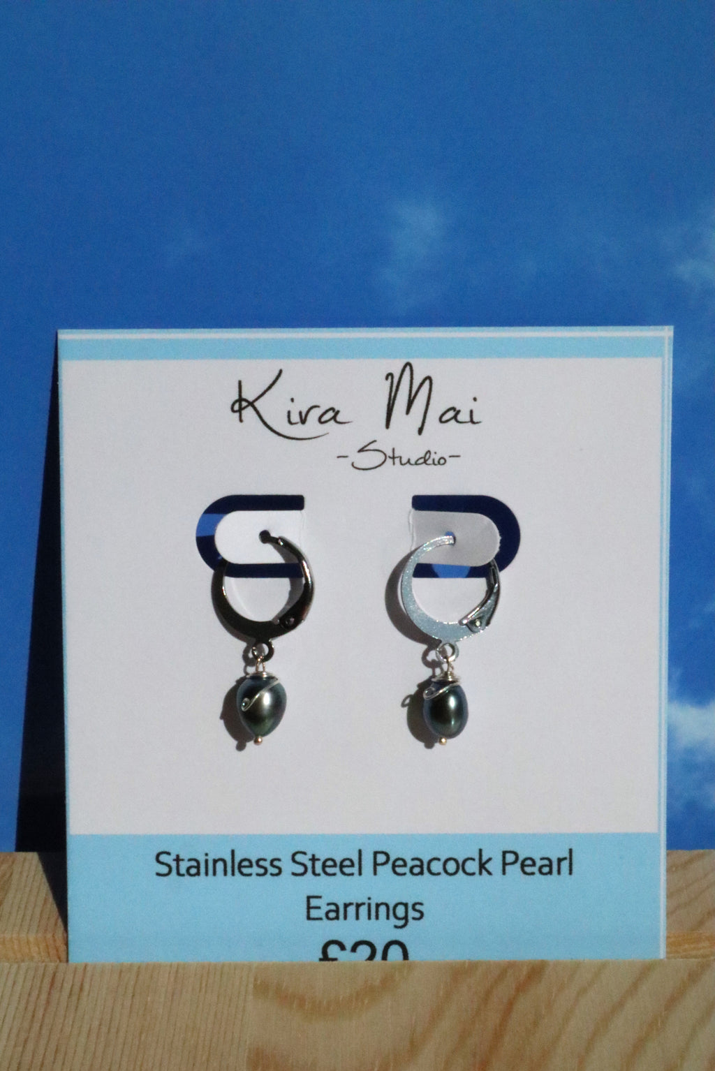 Stainless Steel Peacock Pearl Earrings