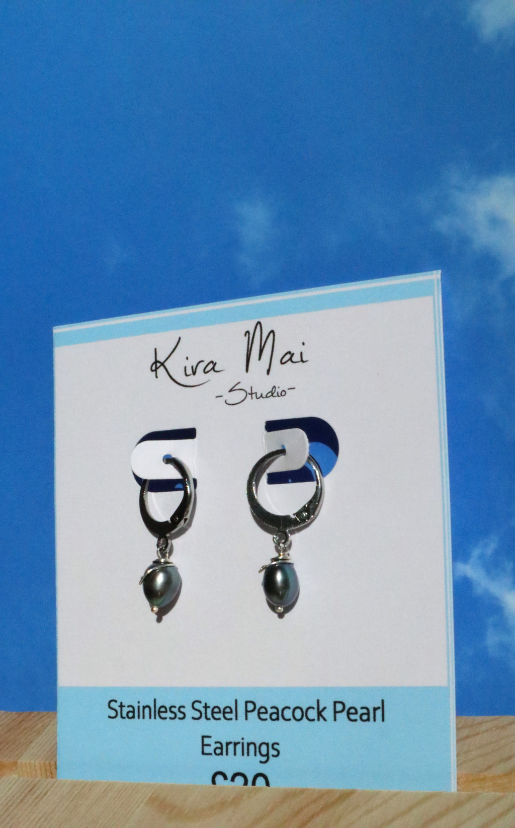 Stainless Steel Peacock Pearl Earrings