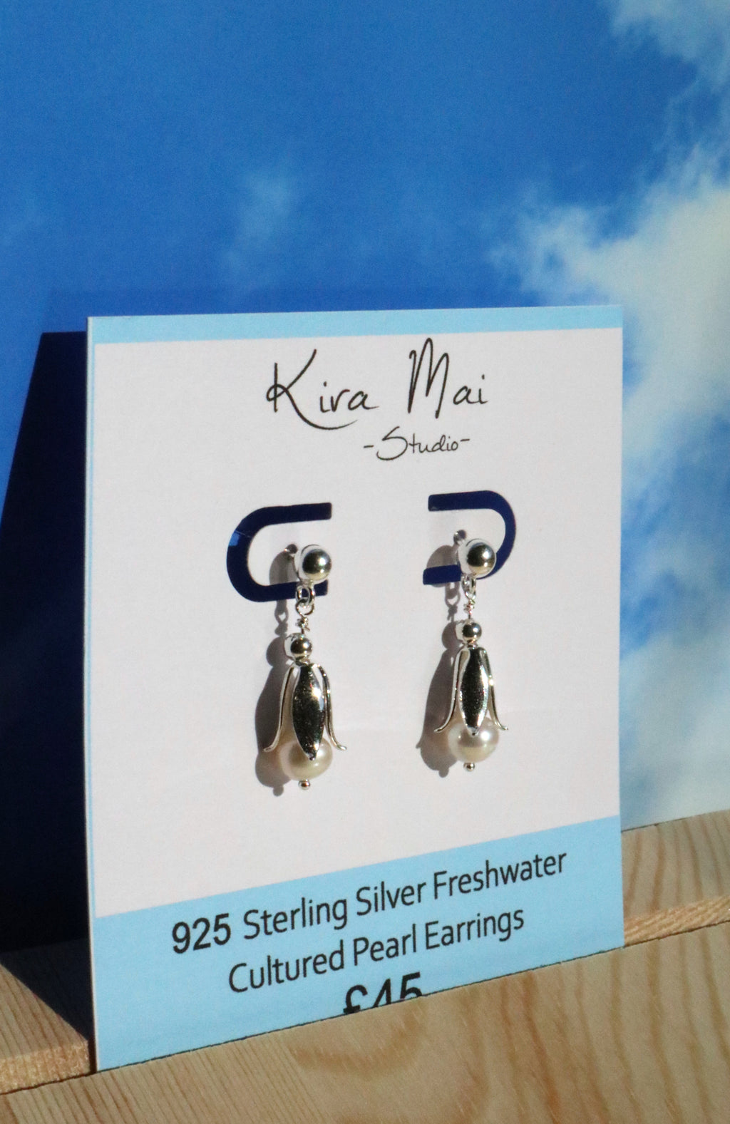 925 Sterling Silver Snow Drop Pearl Earrings