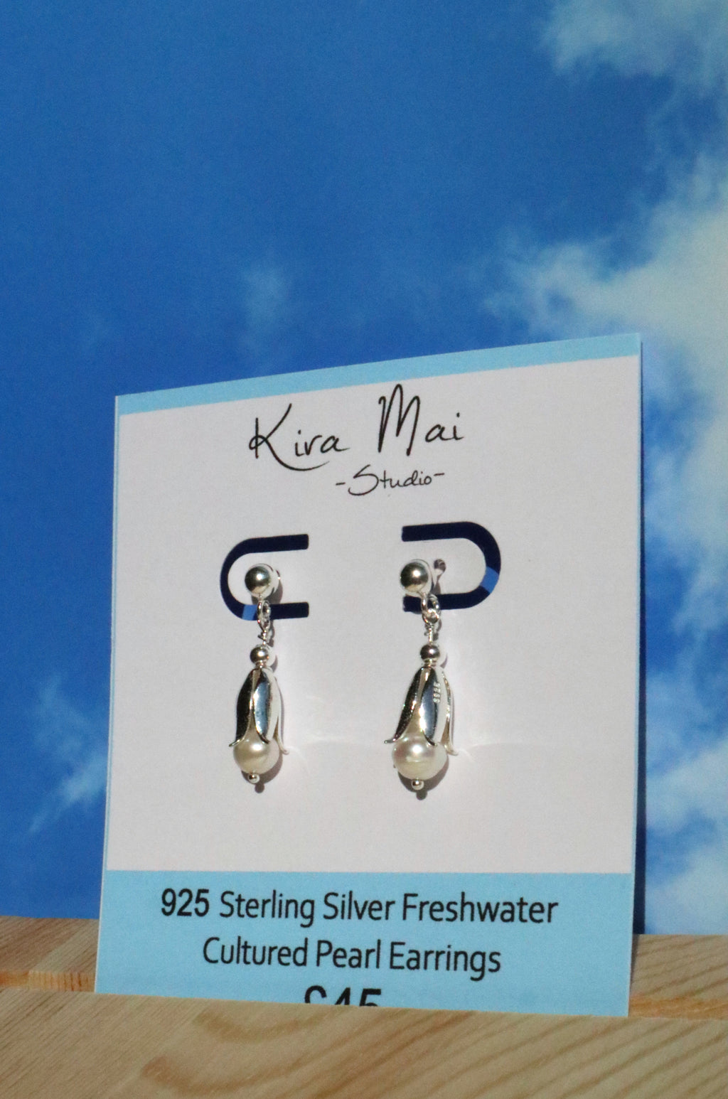 925 Sterling Silver Snow Drop Pearl Earrings