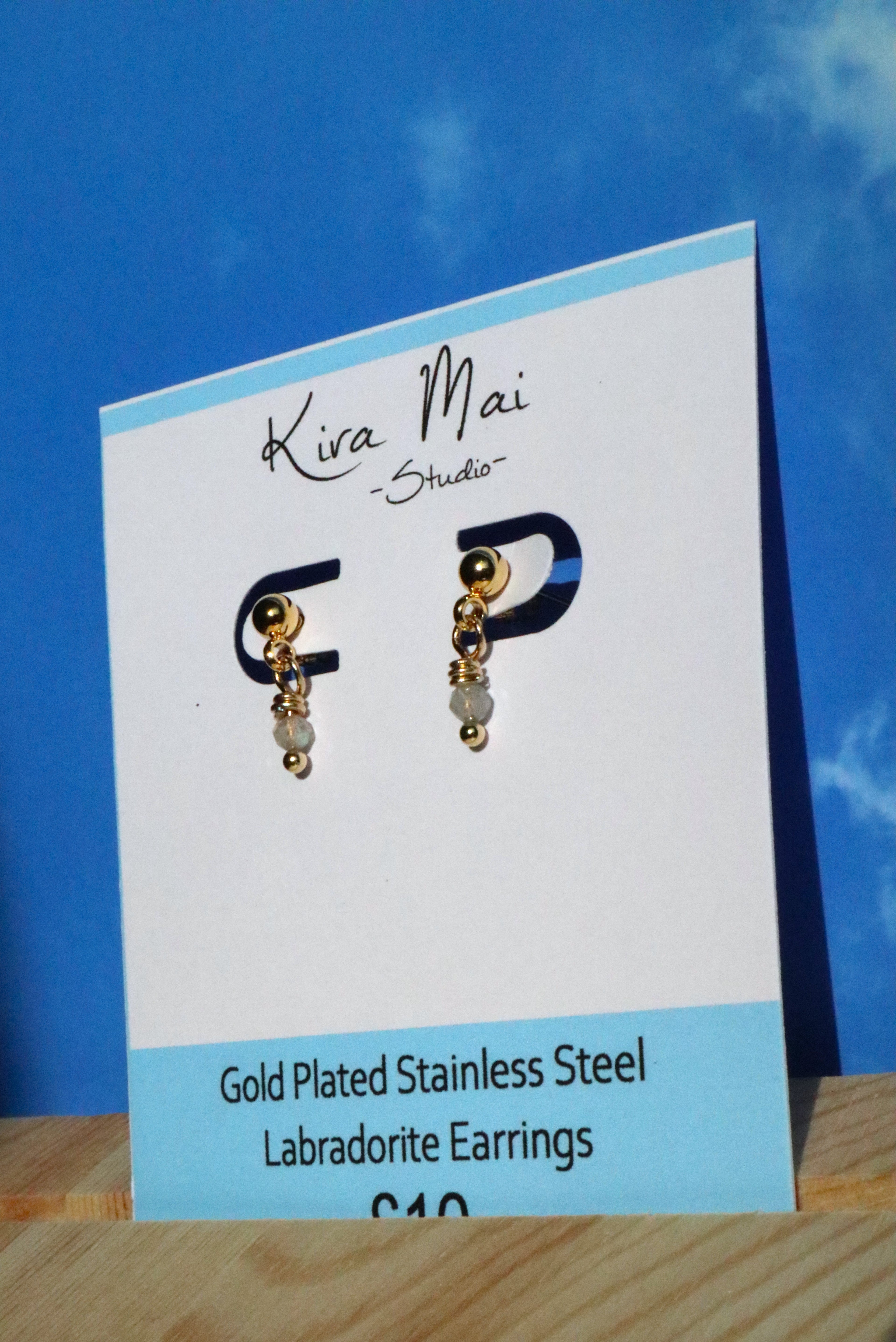 Gold Plated Dainty Gemstone Earrings