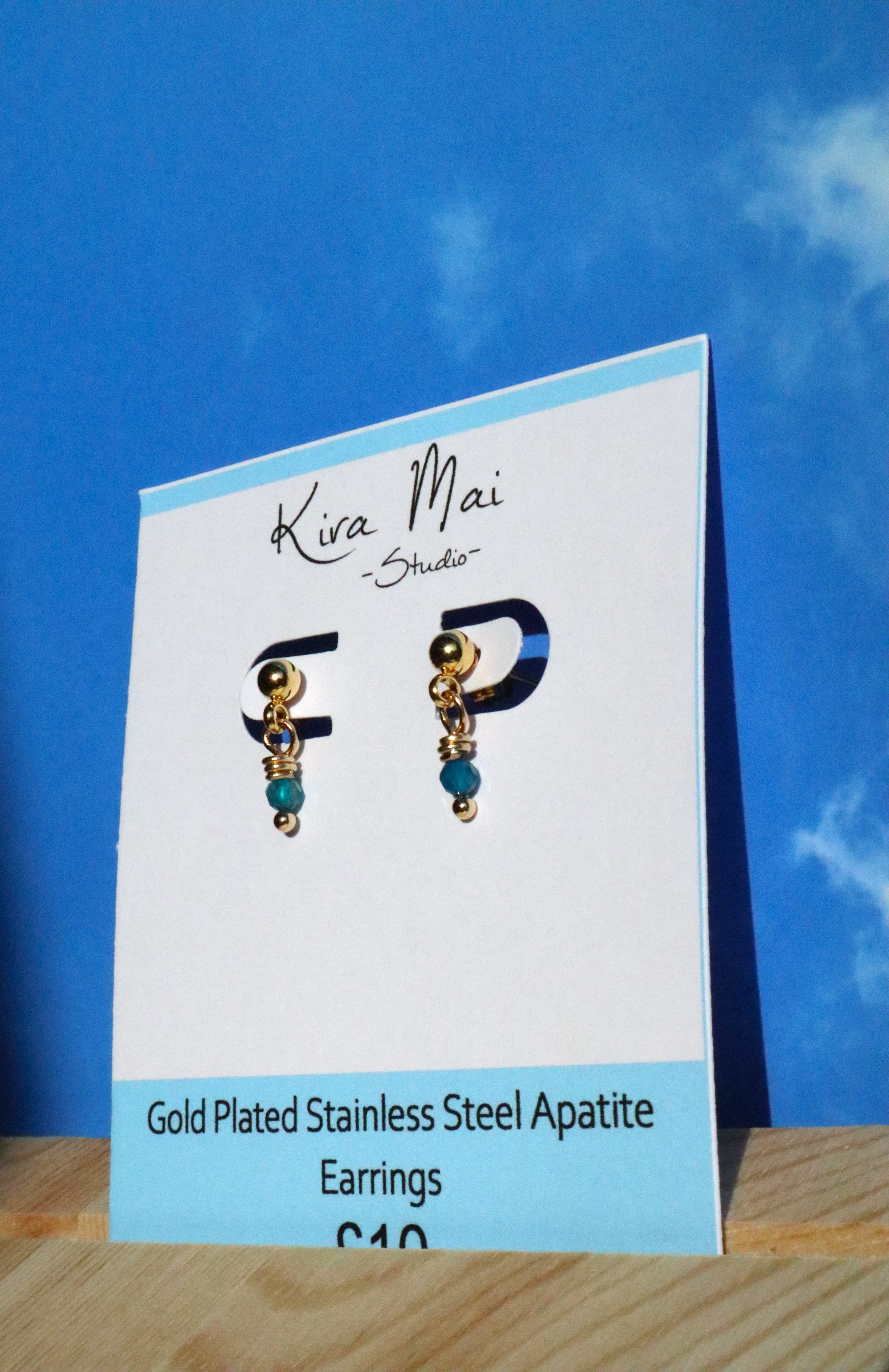 Gold Plated Dainty Gemstone Earrings