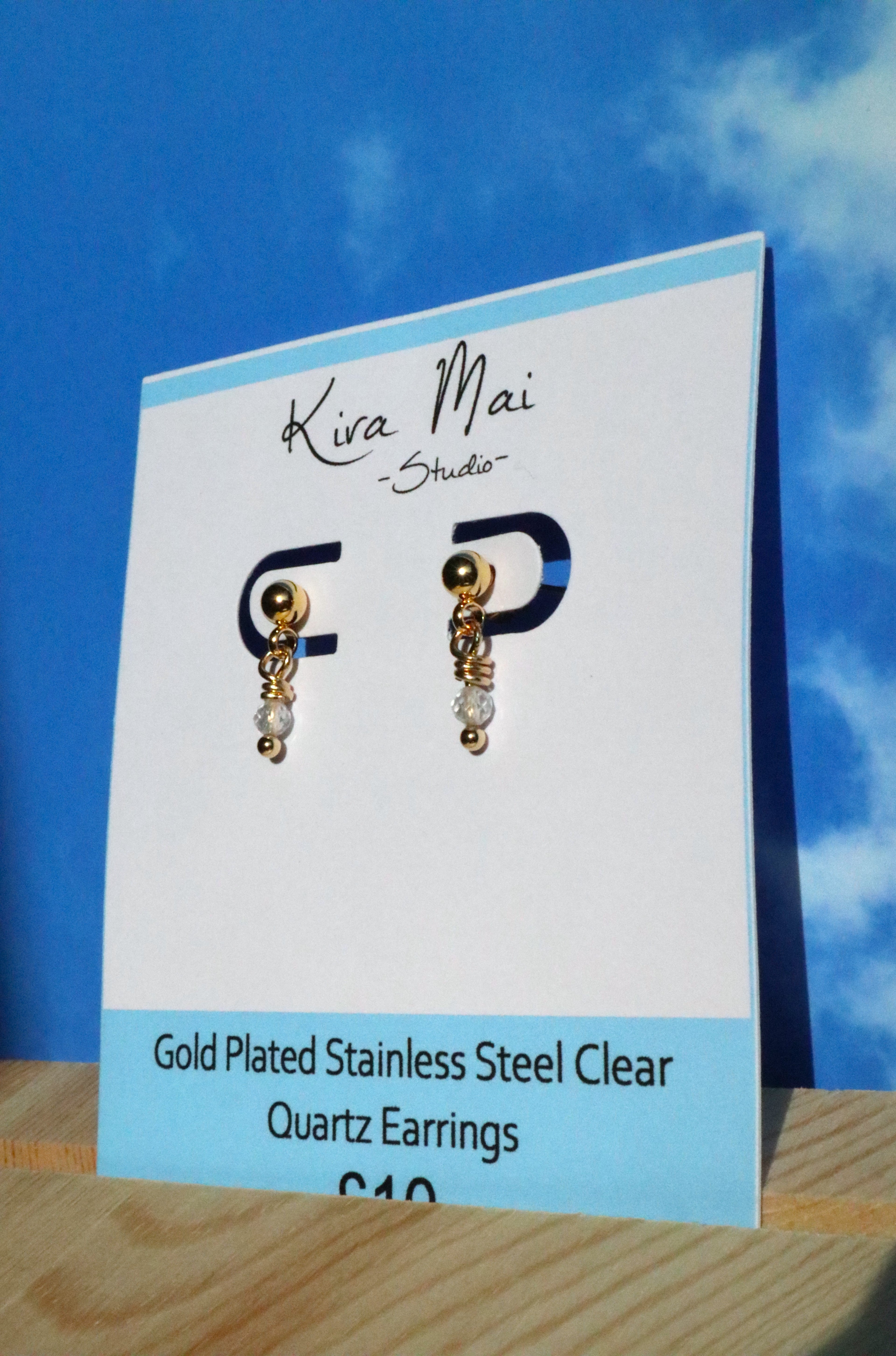 Gold Plated Dainty Gemstone Earrings