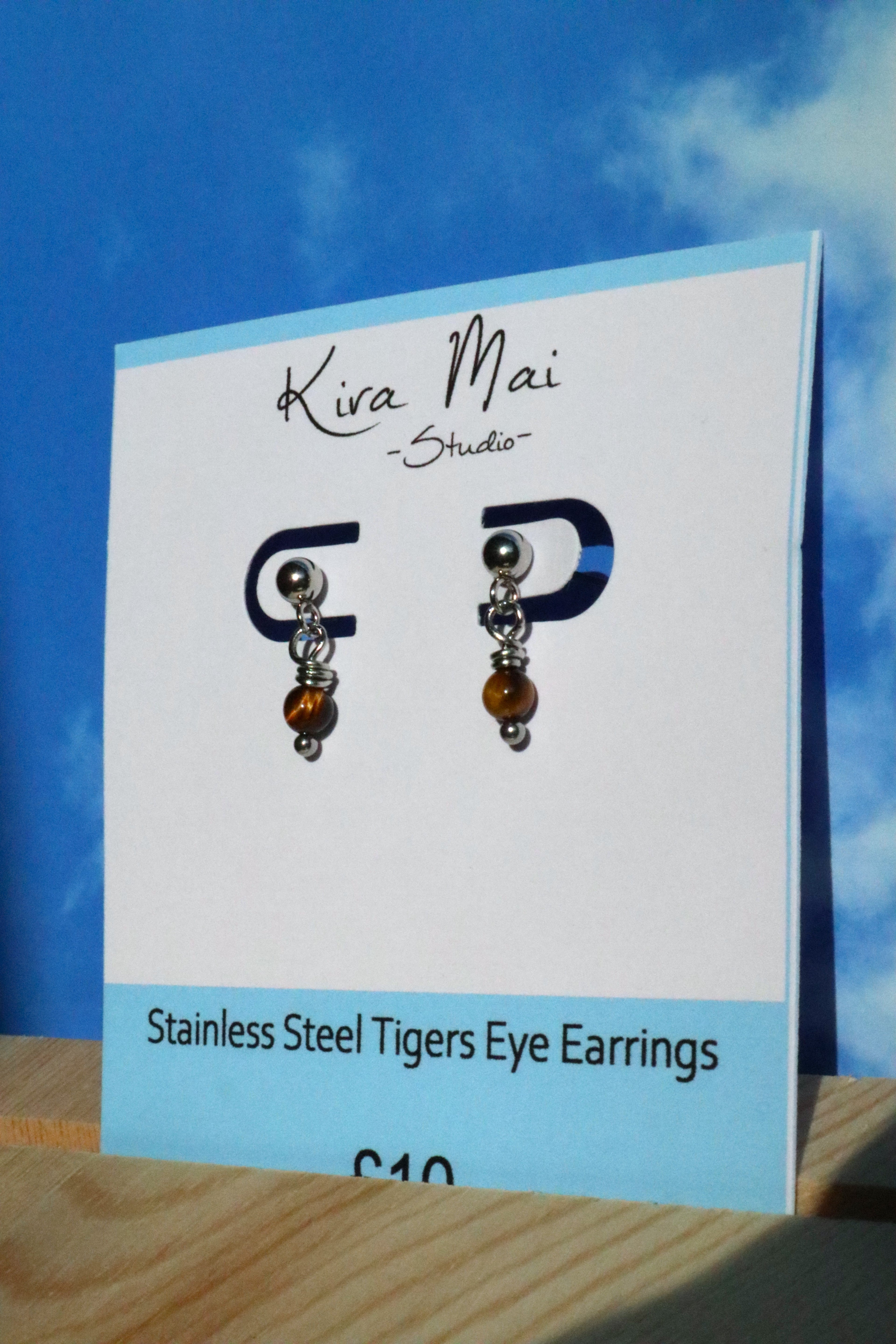 Stainless Steel Dainty Gemstone Earrings