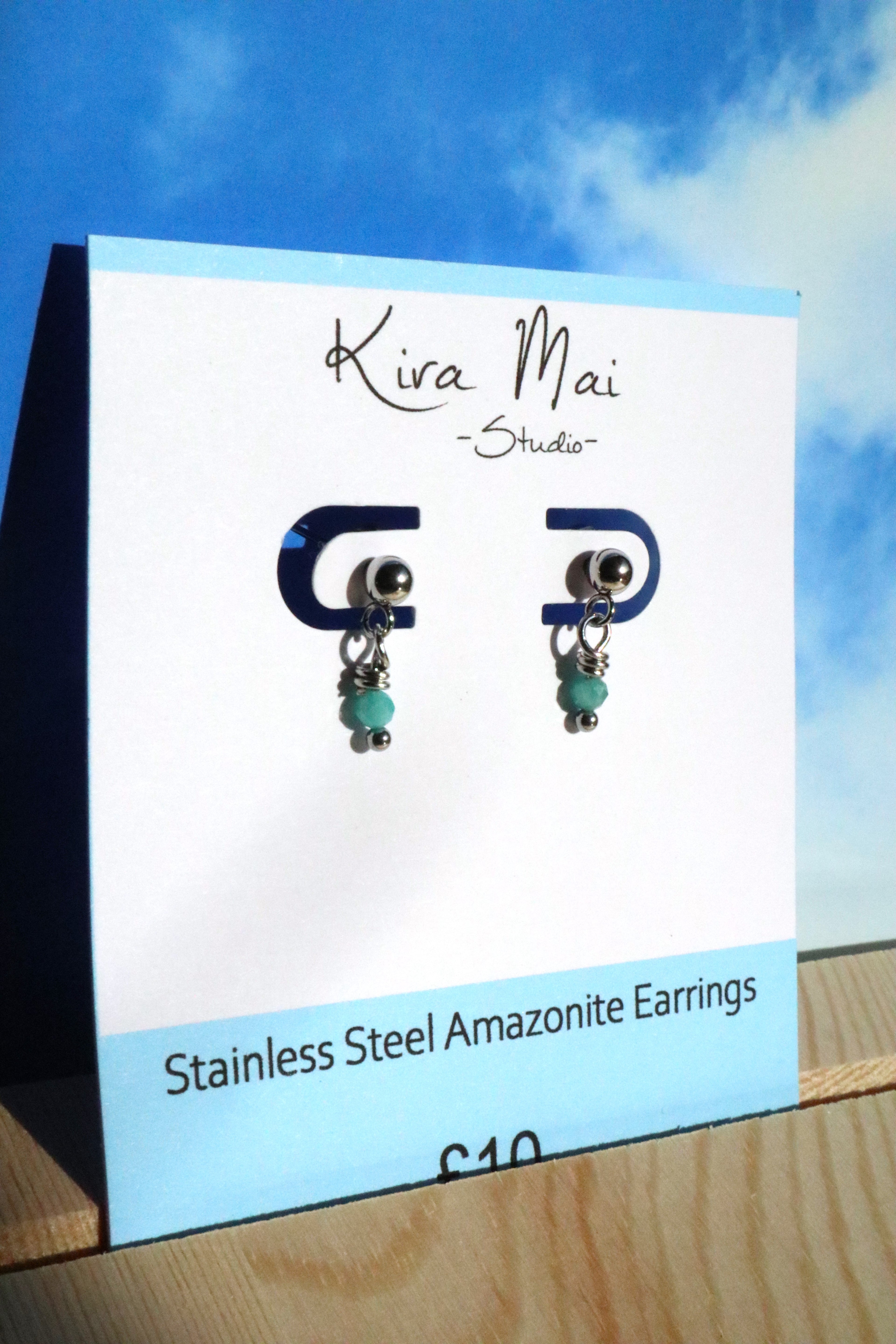 Stainless Steel Dainty Gemstone Earrings