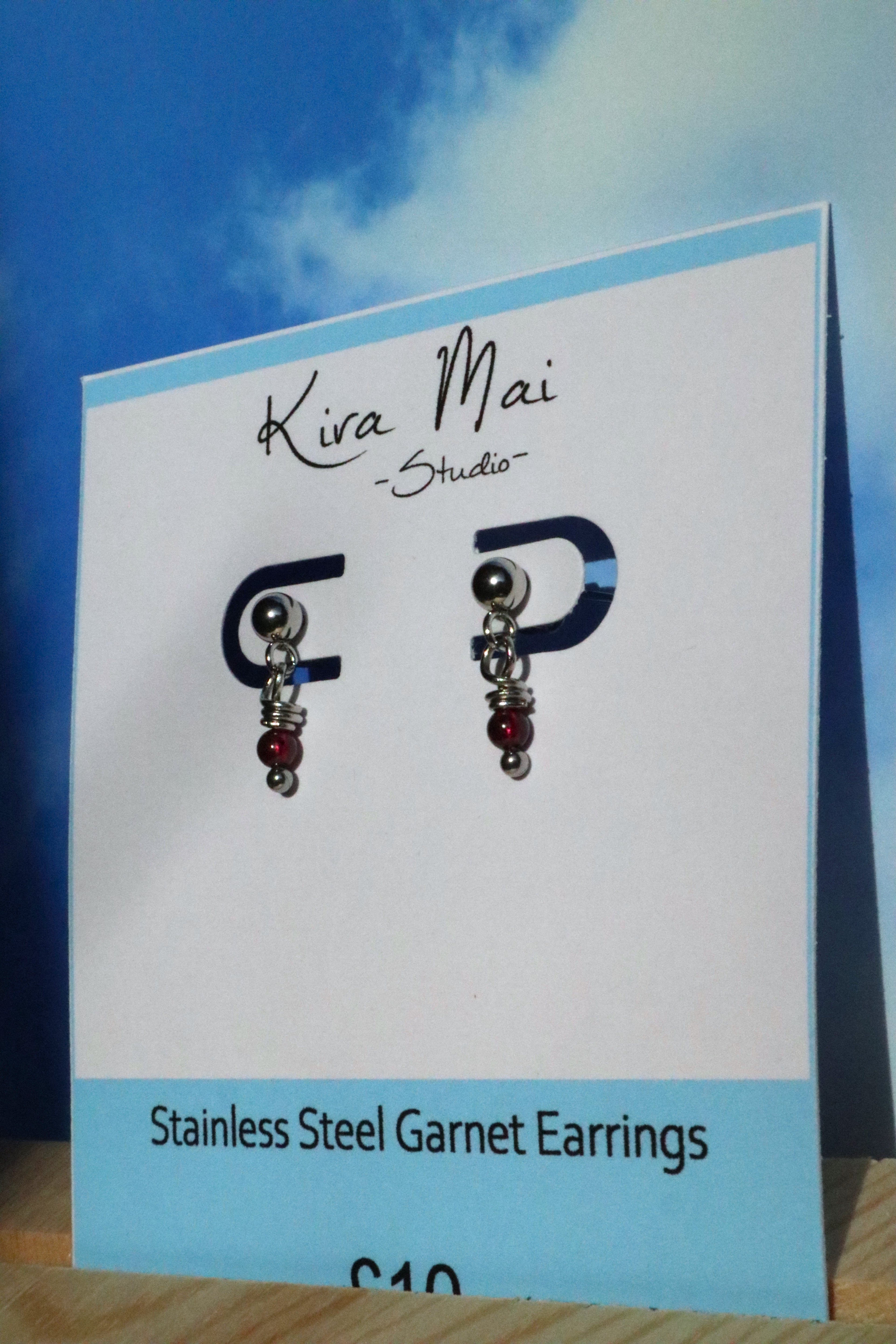 Stainless Steel Dainty Gemstone Earrings