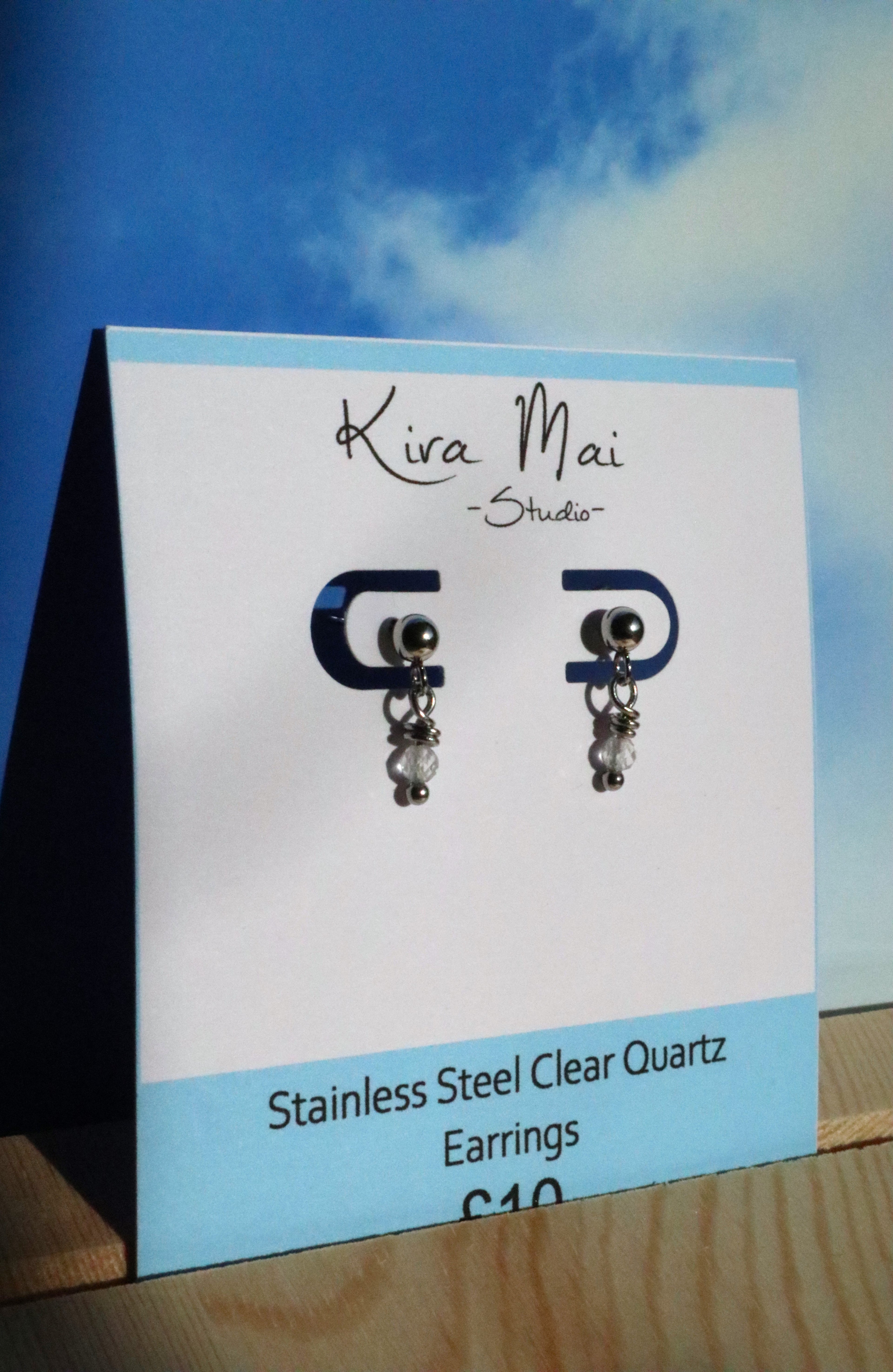 Stainless Steel Dainty Gemstone Earrings