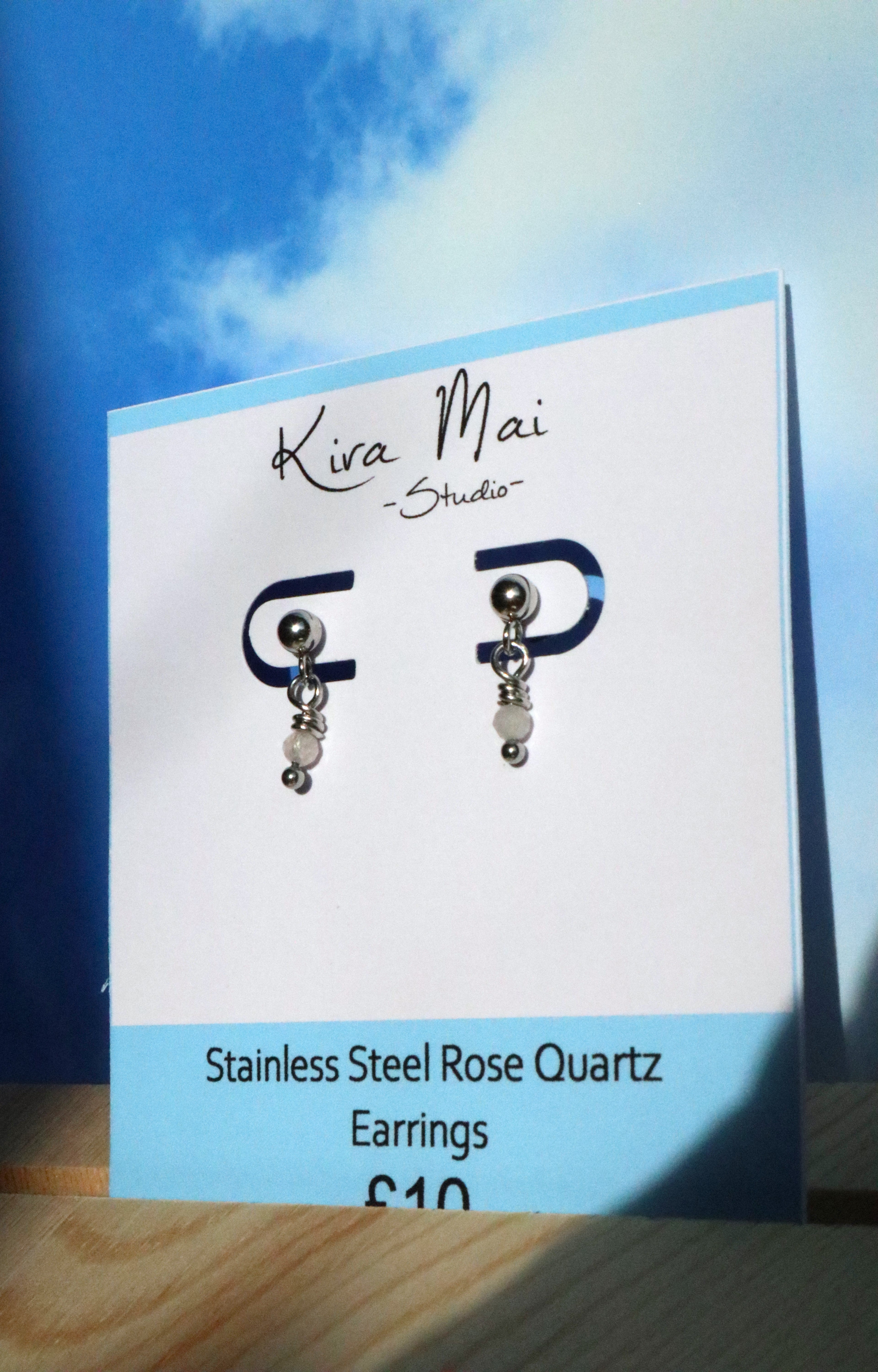 Stainless Steel Dainty Gemstone Earrings