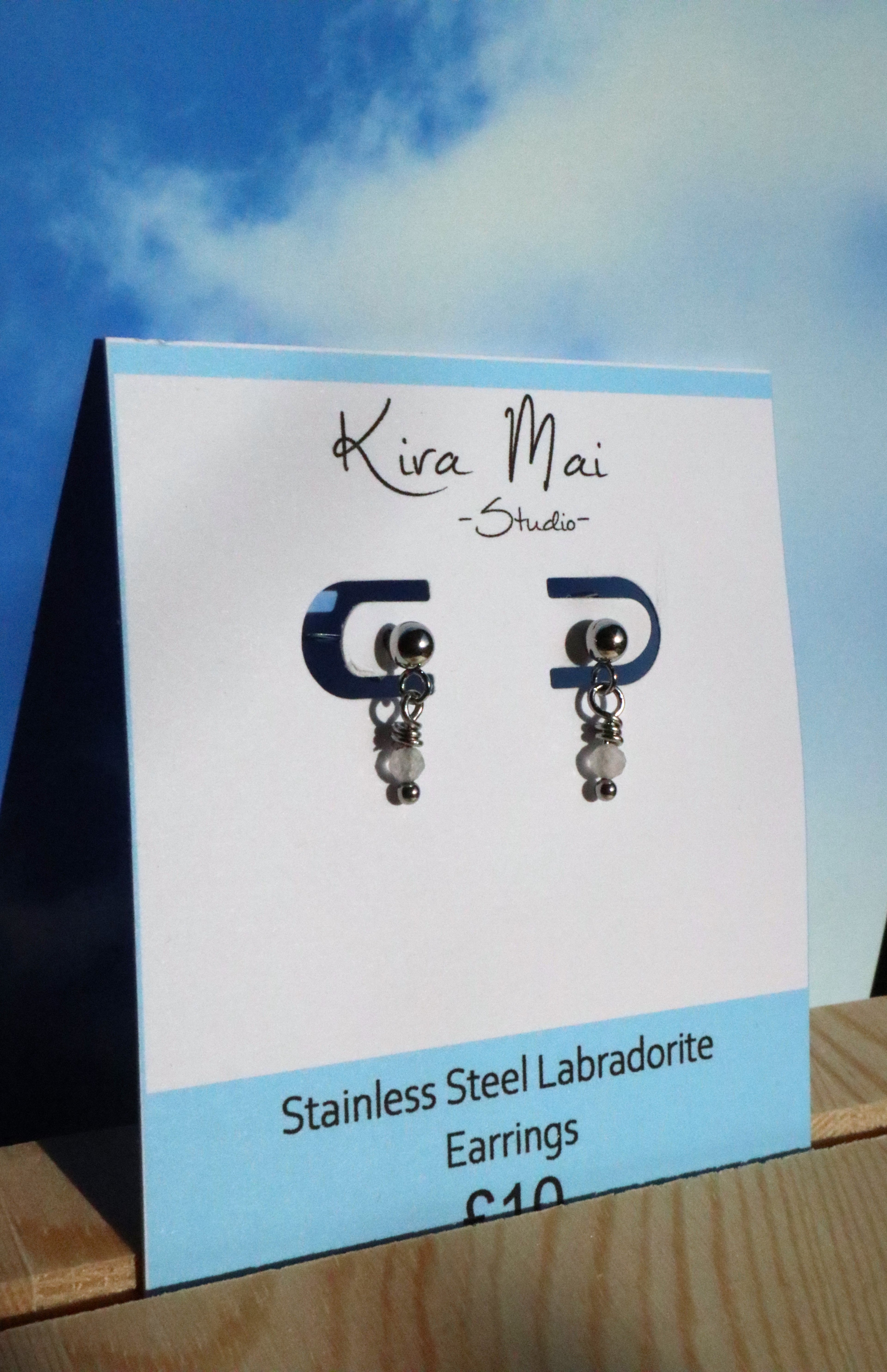 Stainless Steel Dainty Gemstone Earrings