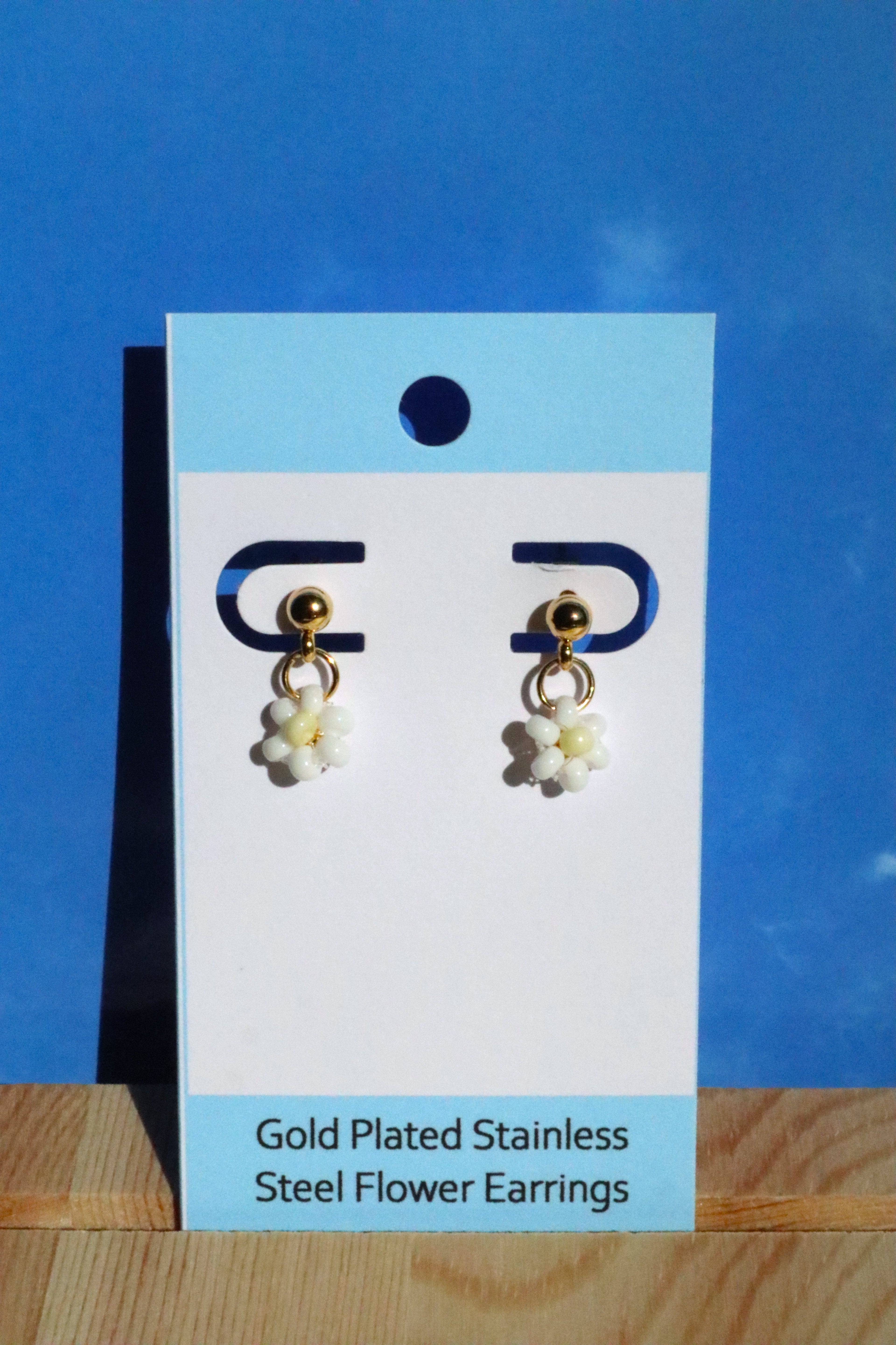 Gold Plated Stainless Steel Post Flower Earrings