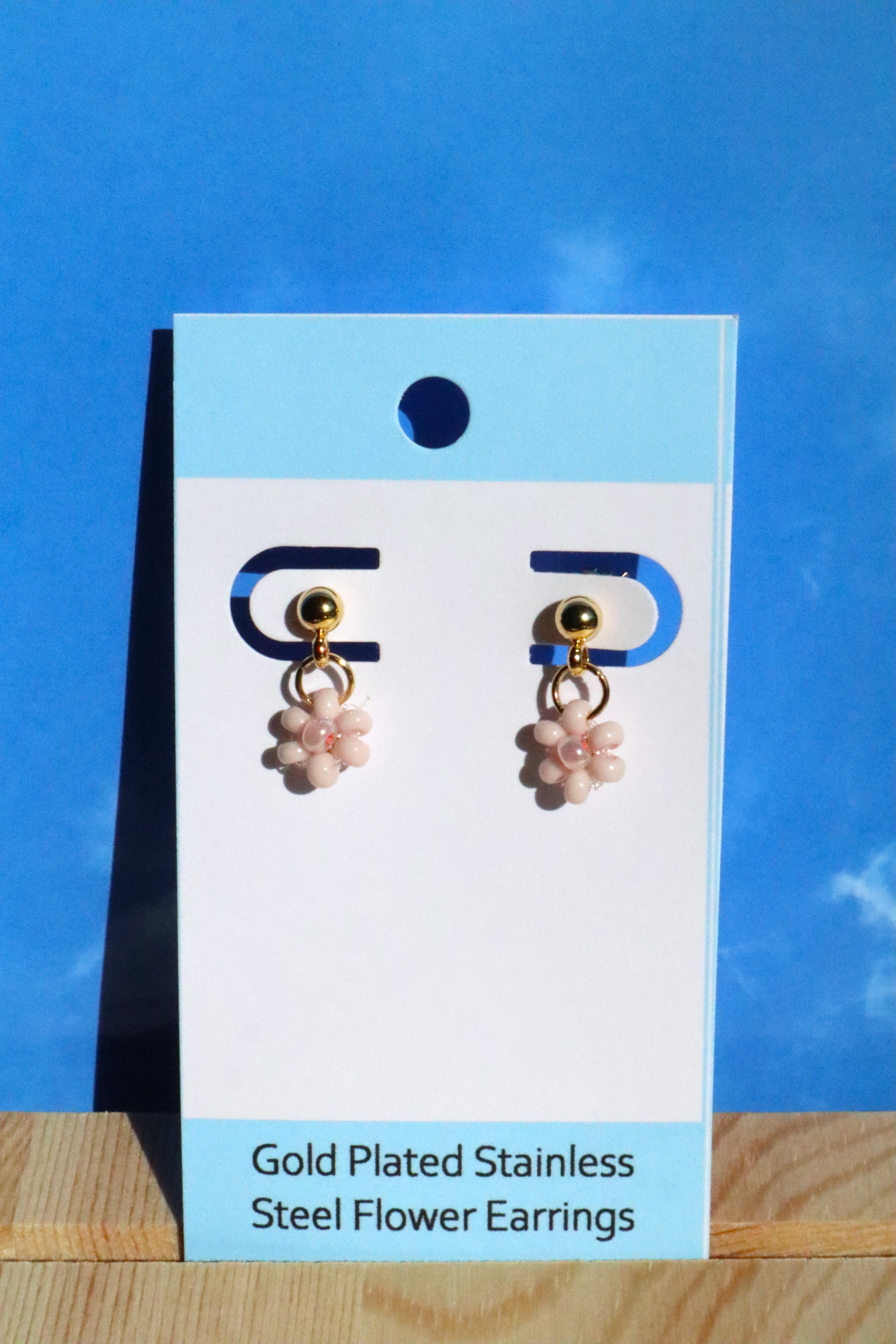 Gold Plated Stainless Steel Post Flower Earrings