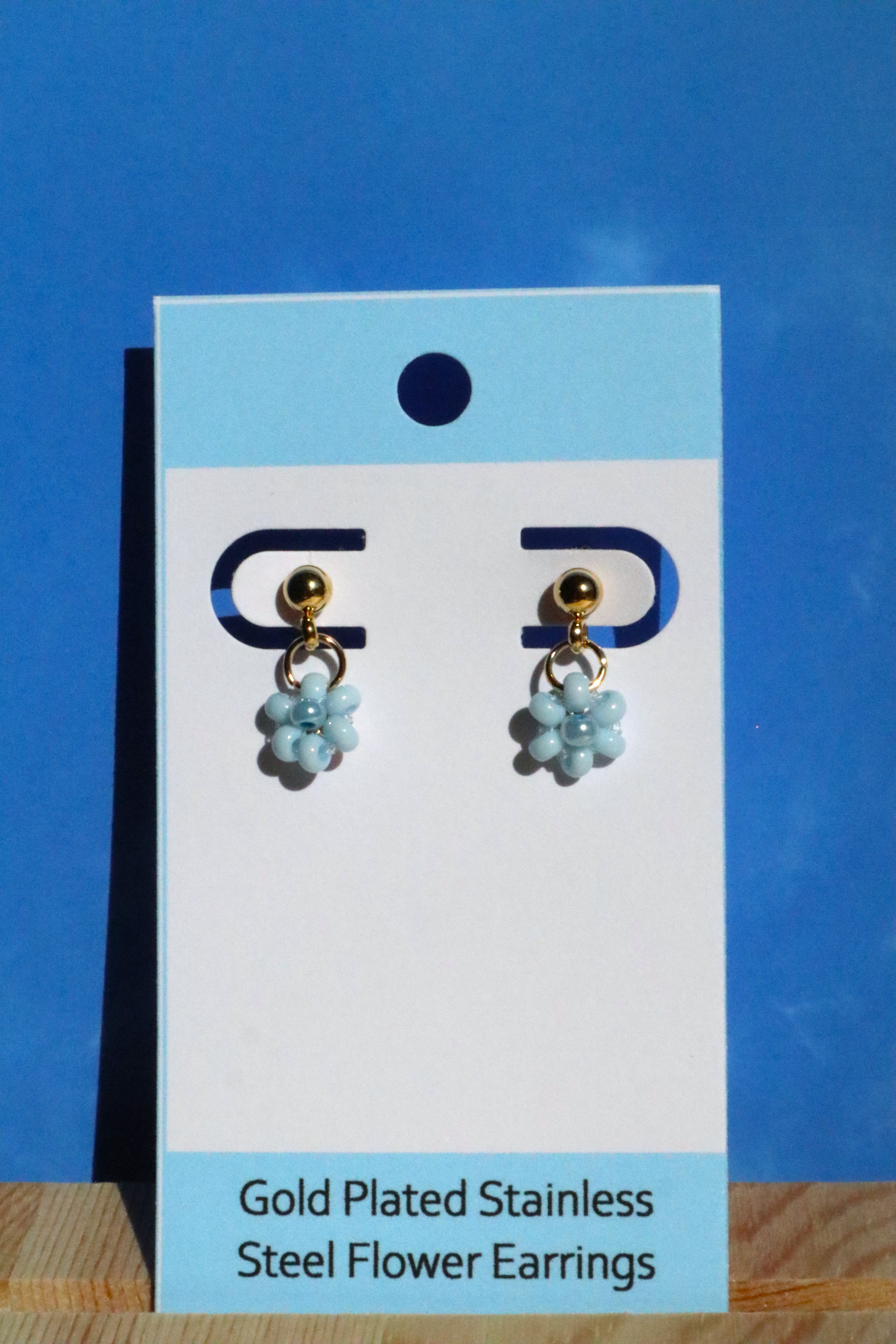 Gold Plated Stainless Steel Post Flower Earrings