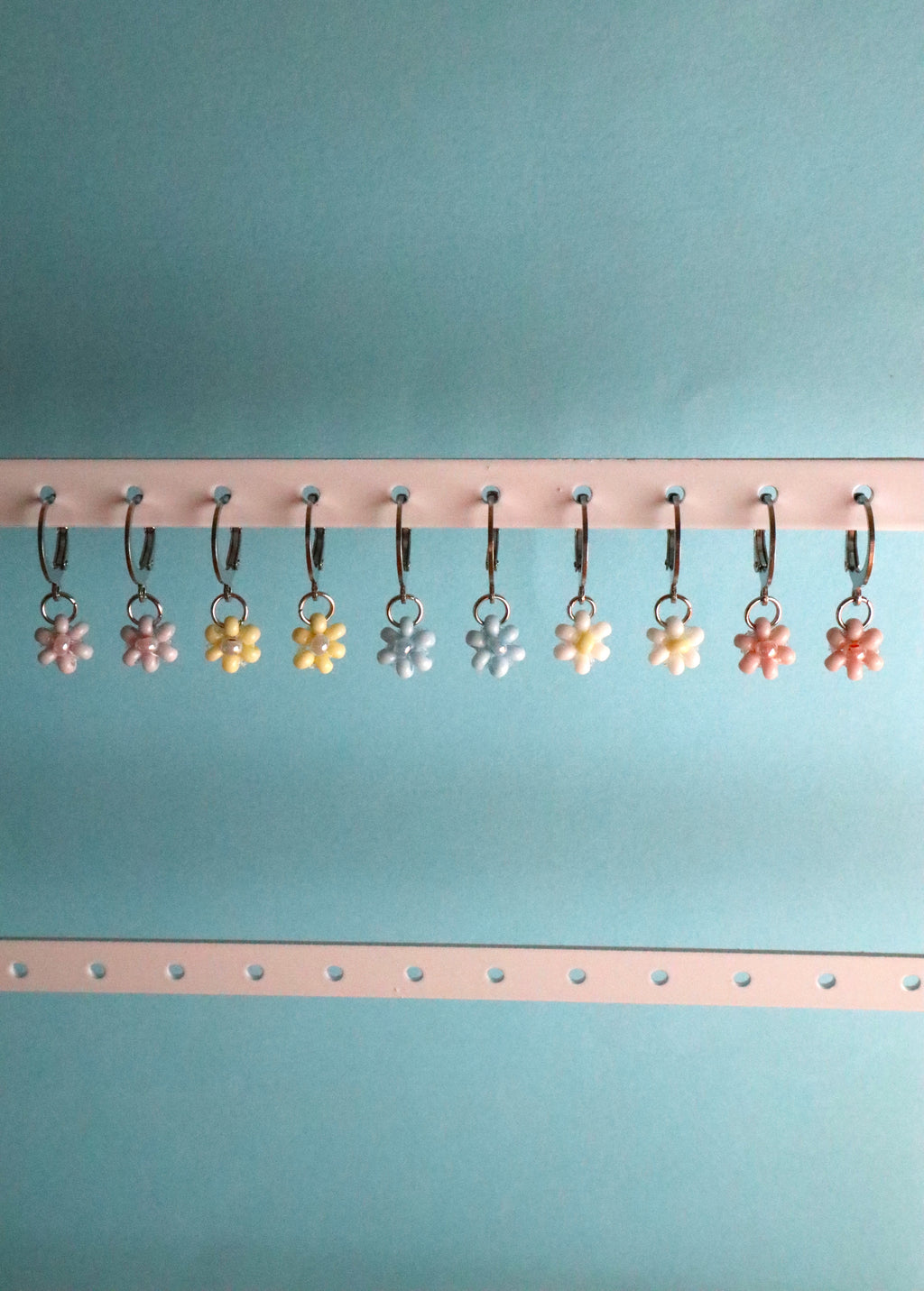 Stainless Steel Hoop Flower Earrings