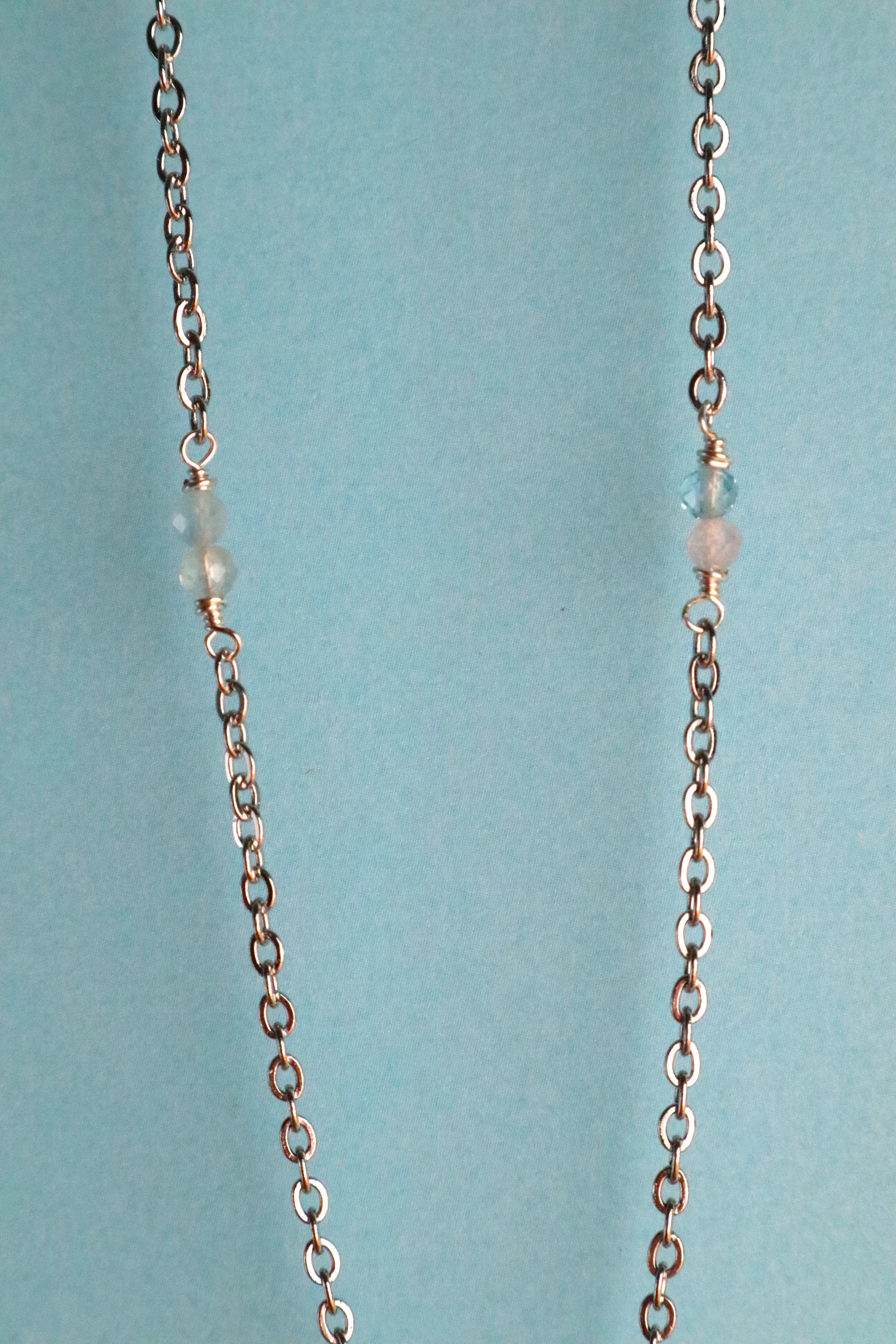 Stainless Steel Multi Coloured Beryl Necklace