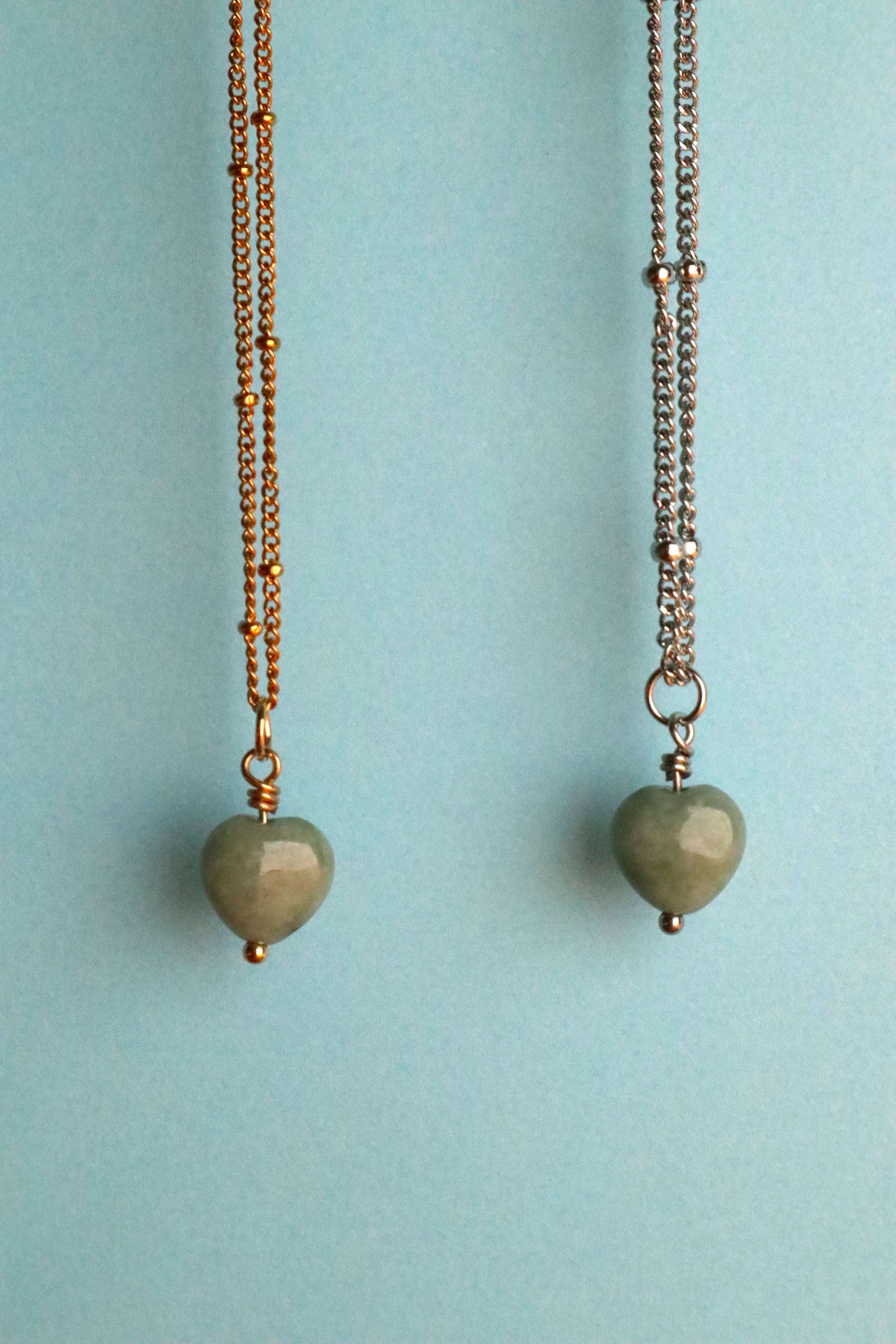 Stainless Steel Limited Edition Jadeite Heart Necklace