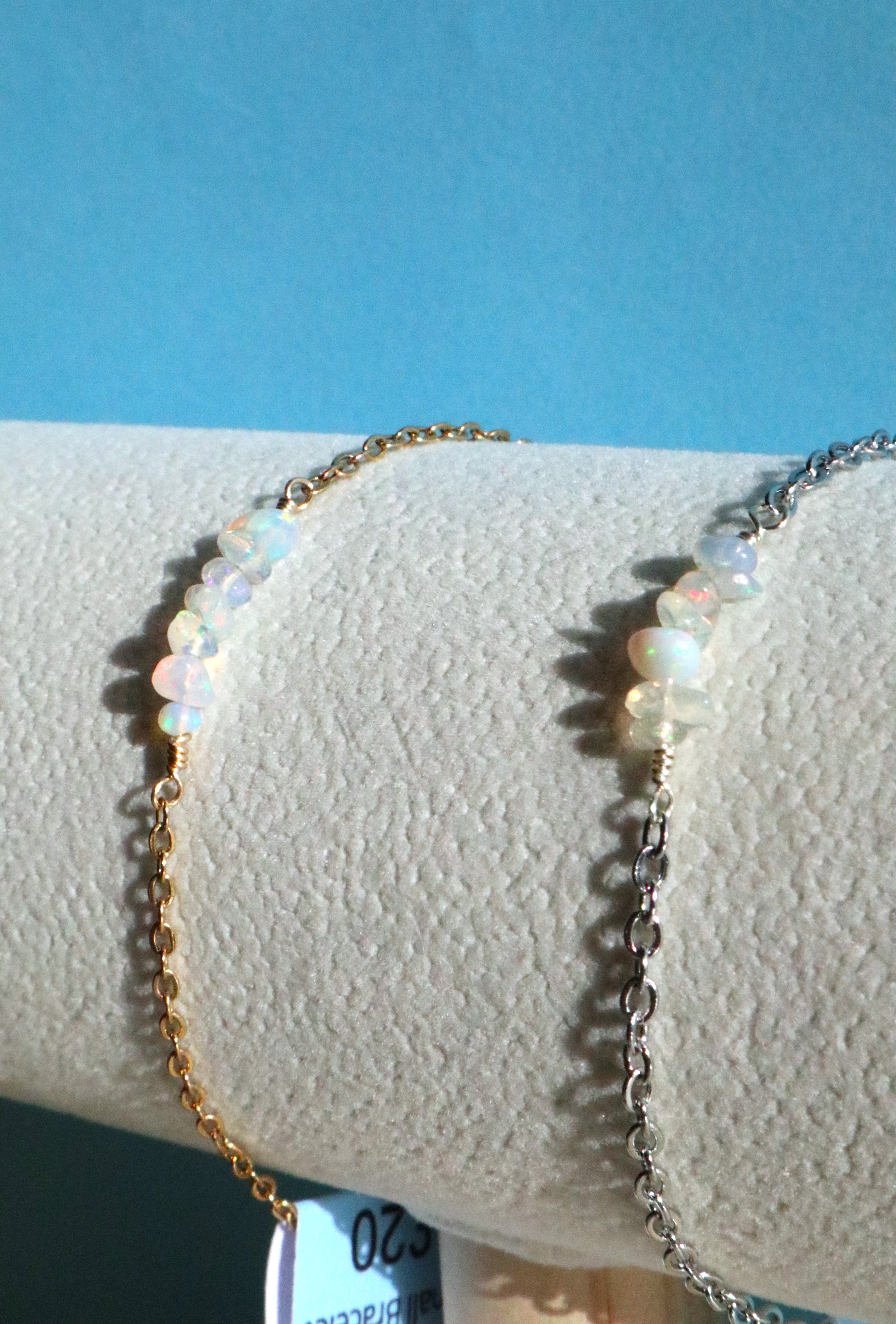 Stainless Steel Ethiopian Opal Bar Bracelet