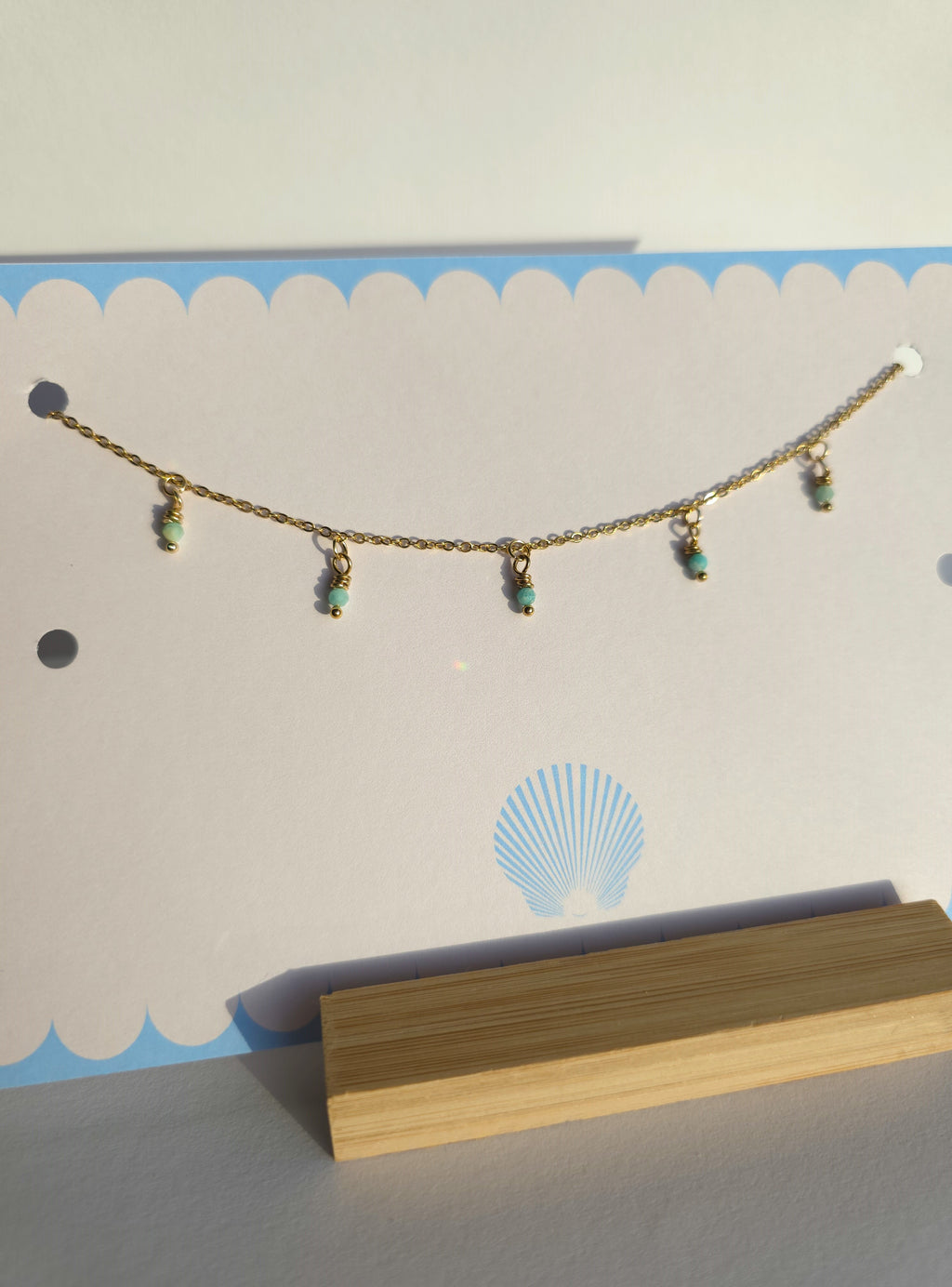 Gold Plated Stainless Steel Dainty Gemstone Necklace