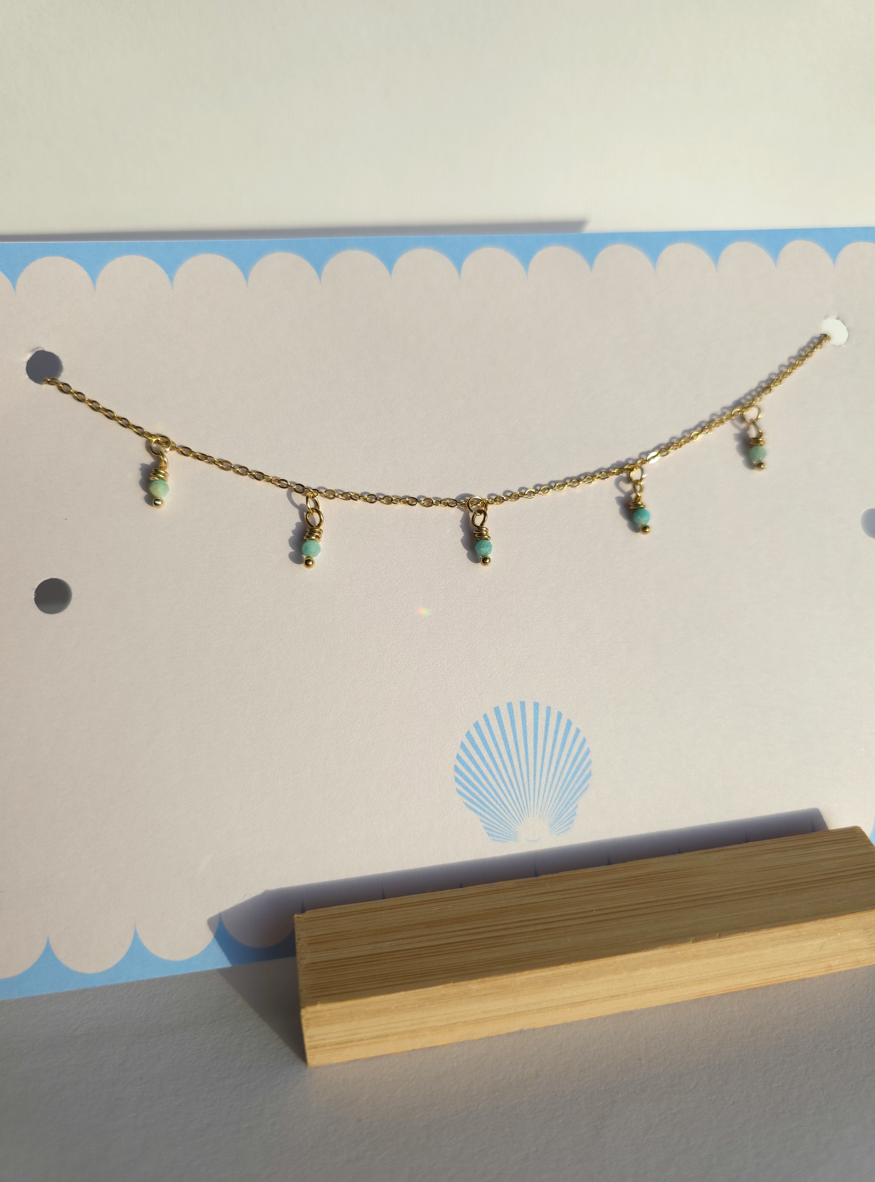 Gold Plated Stainless Steel Dainty Gemstone Necklace